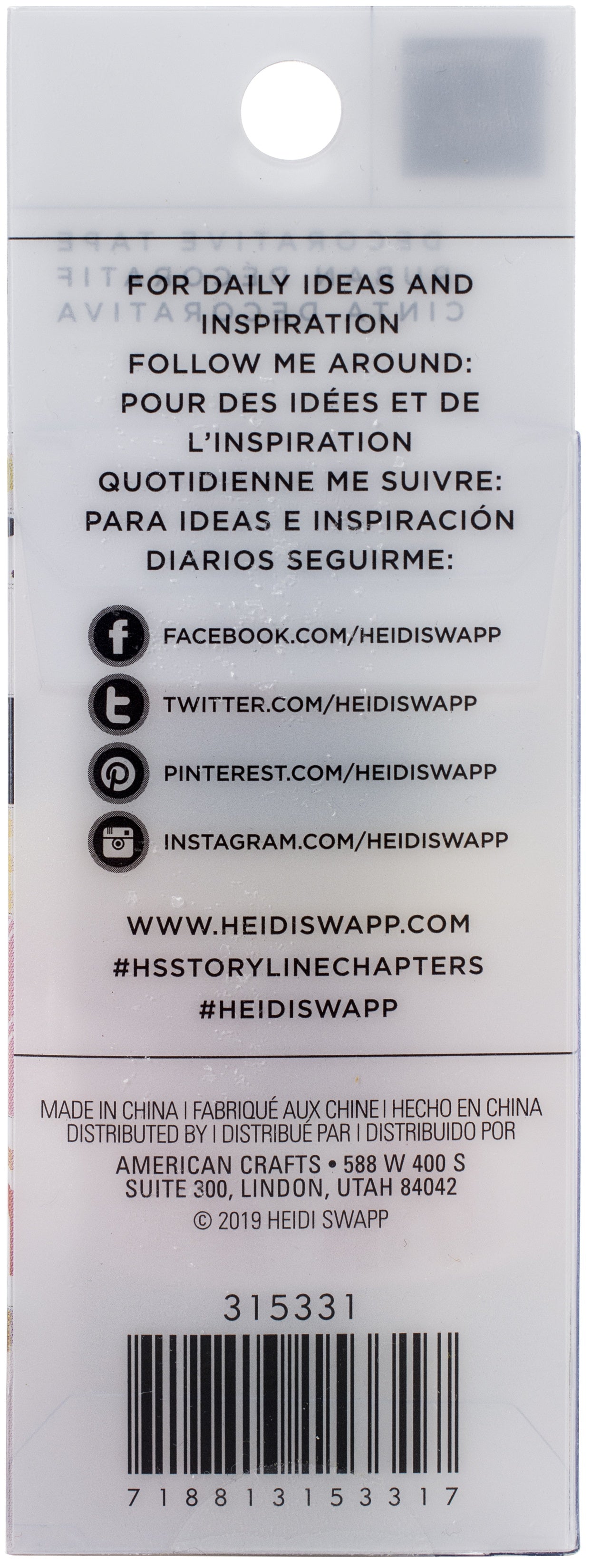 Heidi Swapp Storyline Chapters Washi Tape Rolls 8/Pkg-6 Yards Each