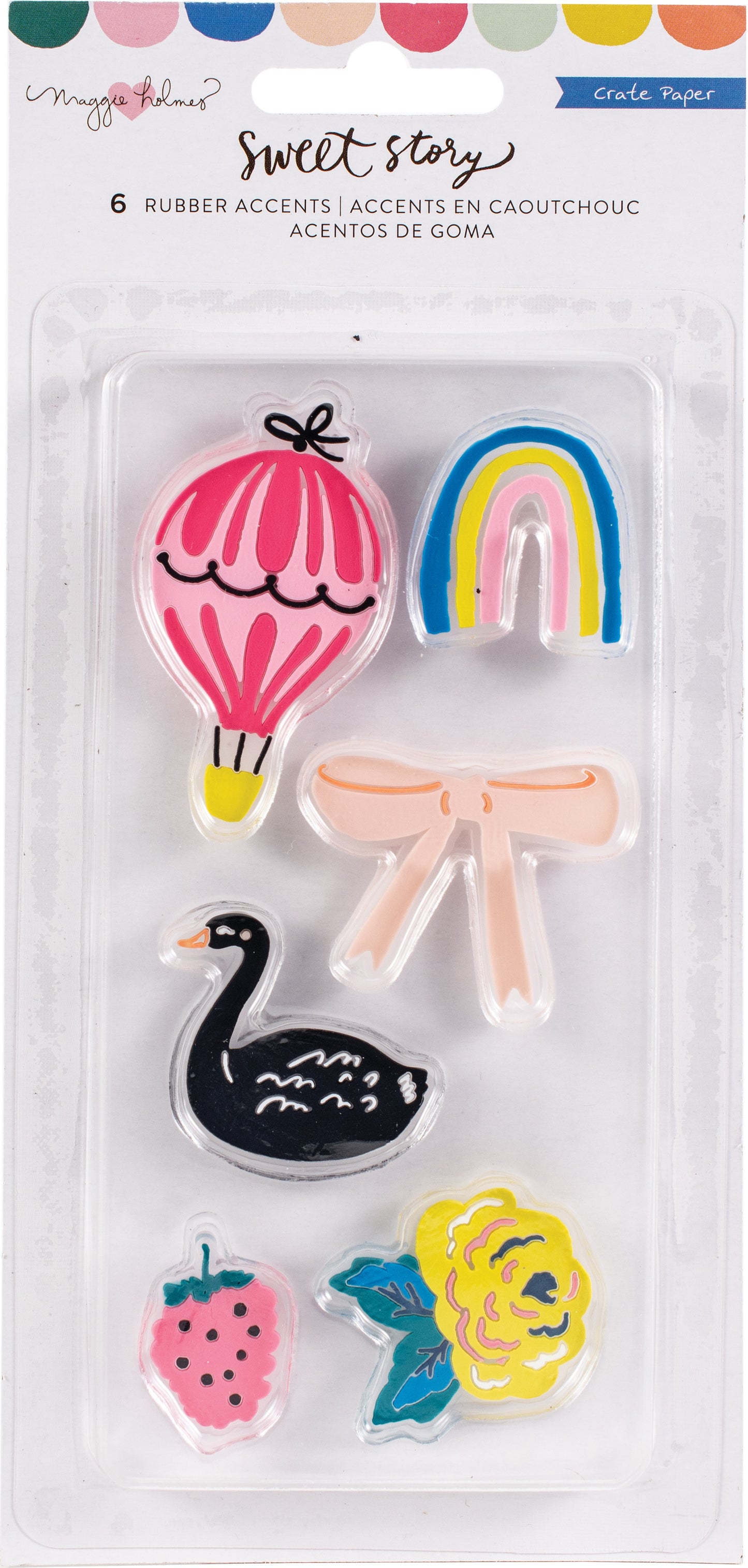 Maggie Holmes Sweet Story Rubber Stickers 8/Pkg-Accent