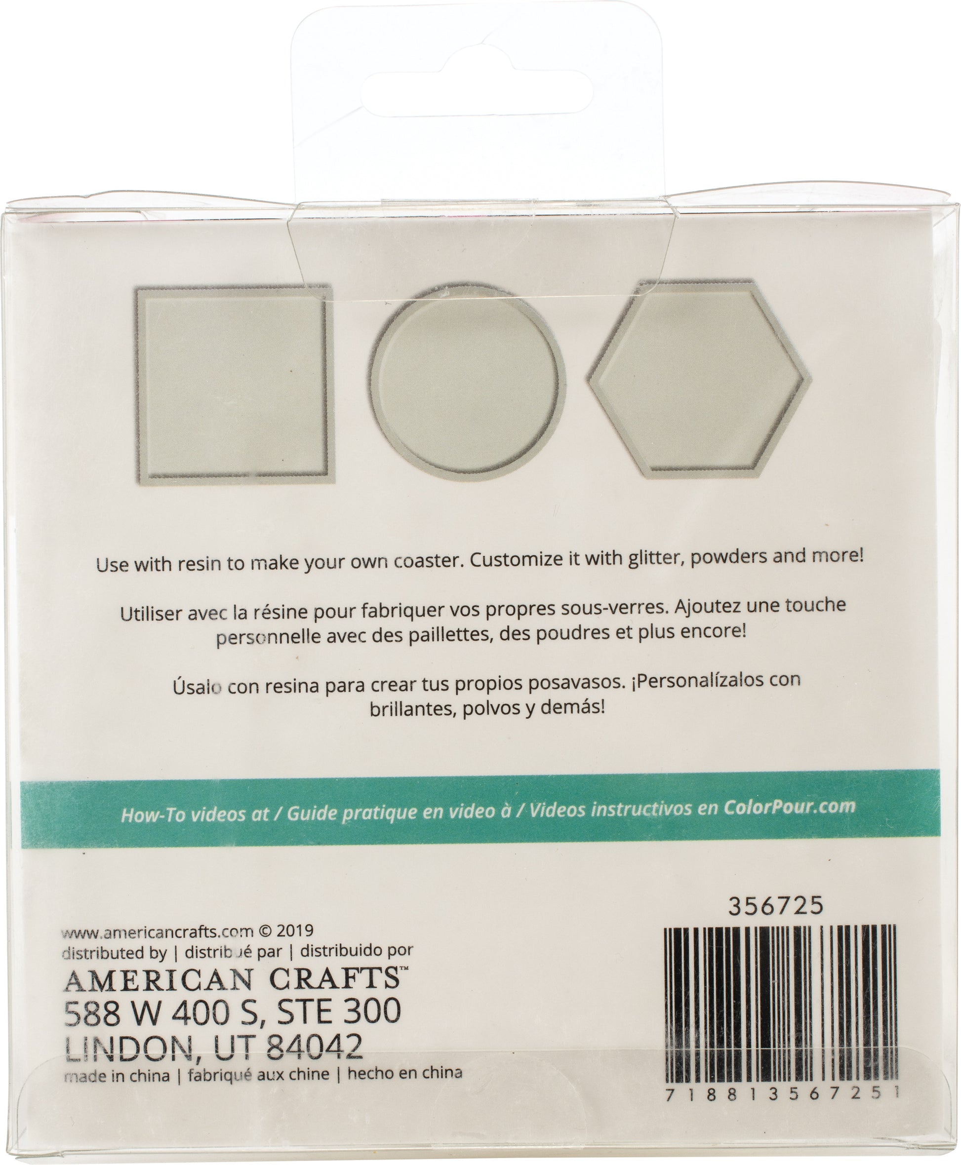 American Crafts Color Pour Resin Coaster Mold