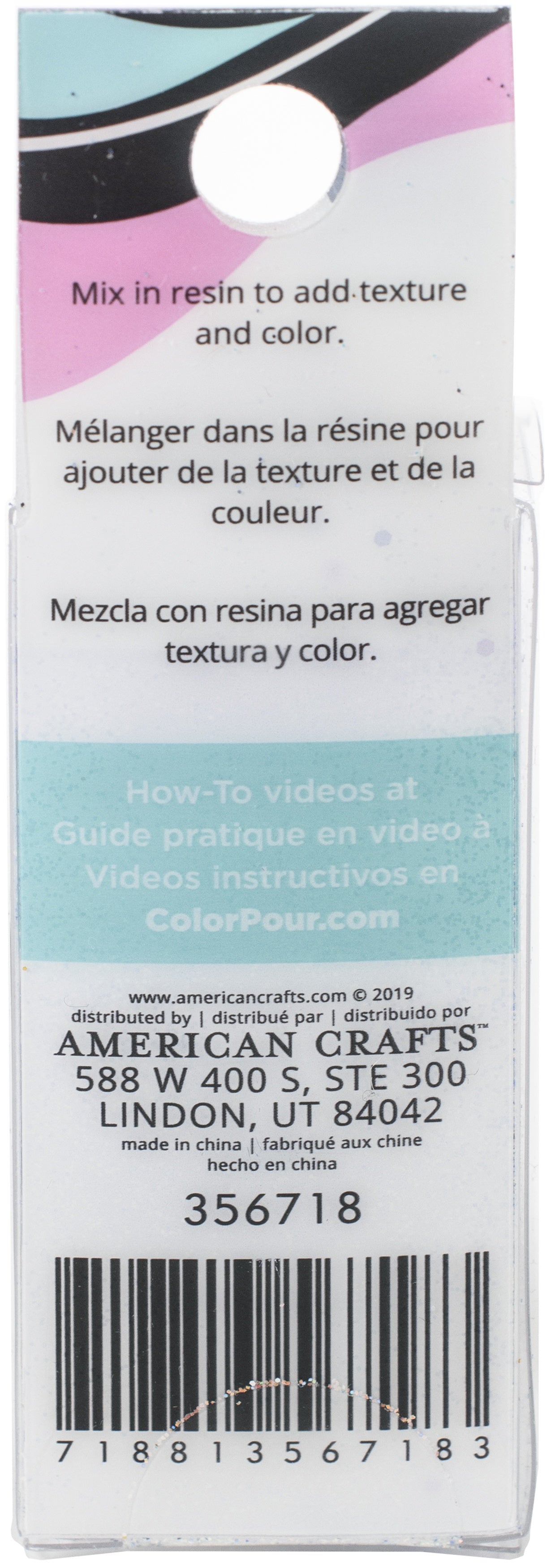 American Crafts Color Pour Resin Mix Ins Geode Violet Black Iridescent Turquoi