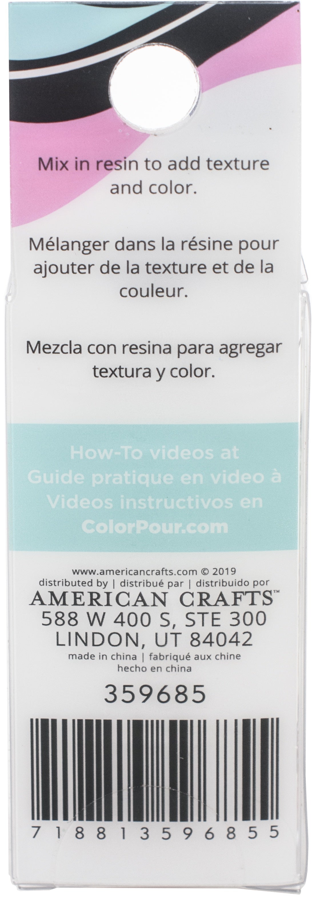 American Crafts Color Pour Resin Mix-Ins-Beads - Colorful 4/Pkg