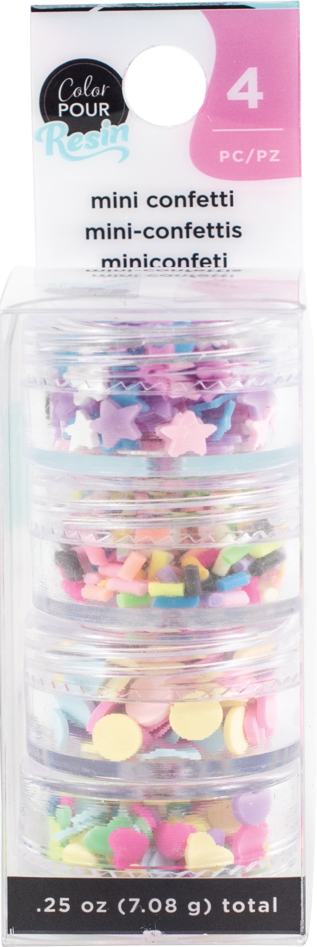 American Crafts Color Pour Resin Mix-Ins-Mini Confetti - Pastel 4/Pkg
