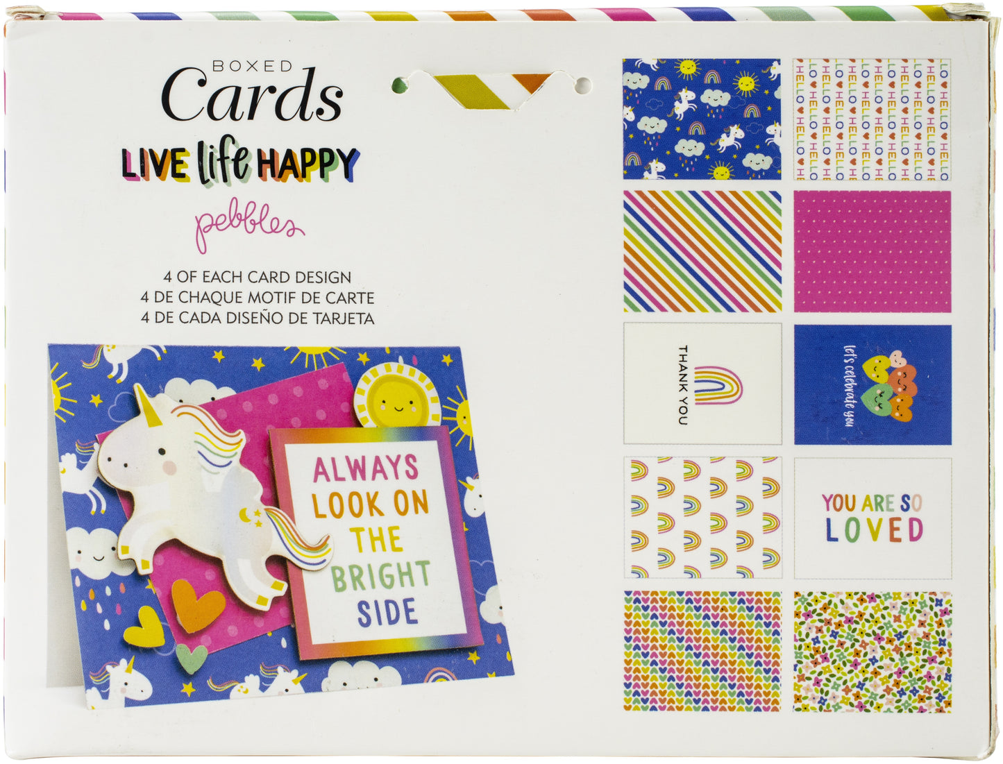 Pebbles A2 Cards W/Envelopes (4.375"X5.75") 40/Box-Live Life Happy