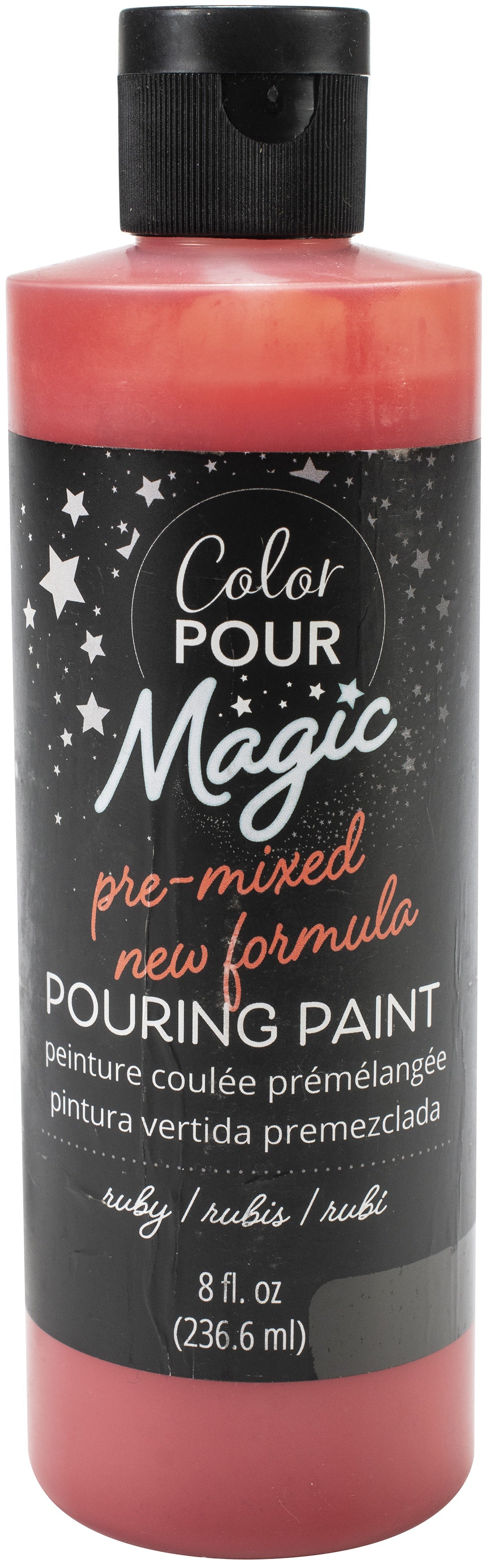 American Crafts Color Pour Magic Pre-Mixed Paint 8oz-Ruby