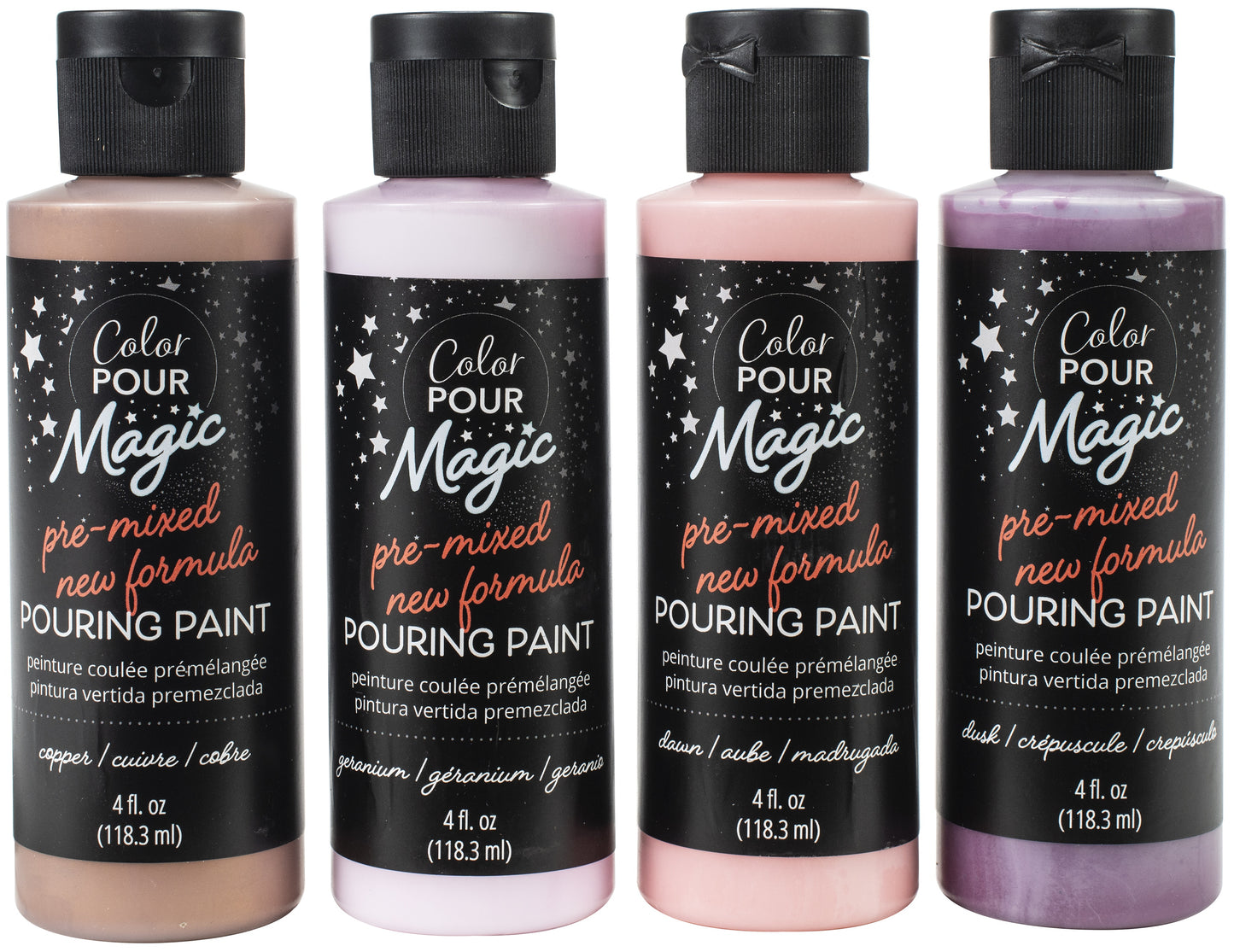 American Crafts Color Pour Magic Pre-Mixed Paint Kit 4/Pkg-Fiery Opal