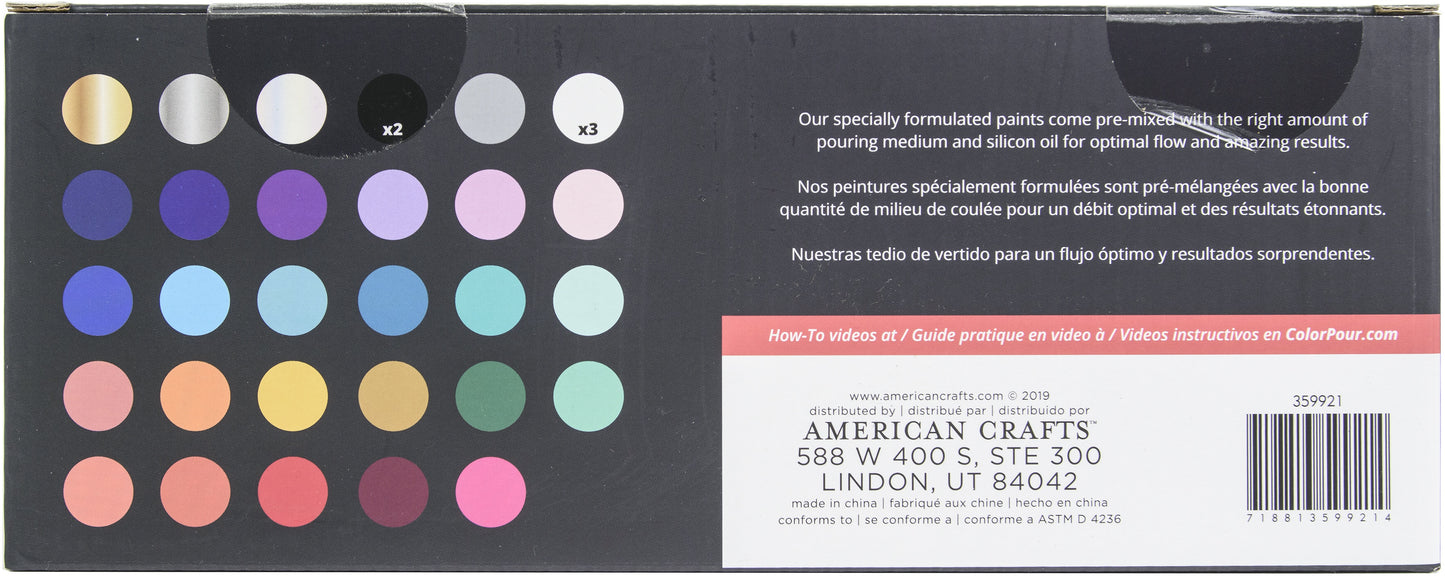 American Crafts Color Pour Magic Paint Set 2oz 32/Pkg