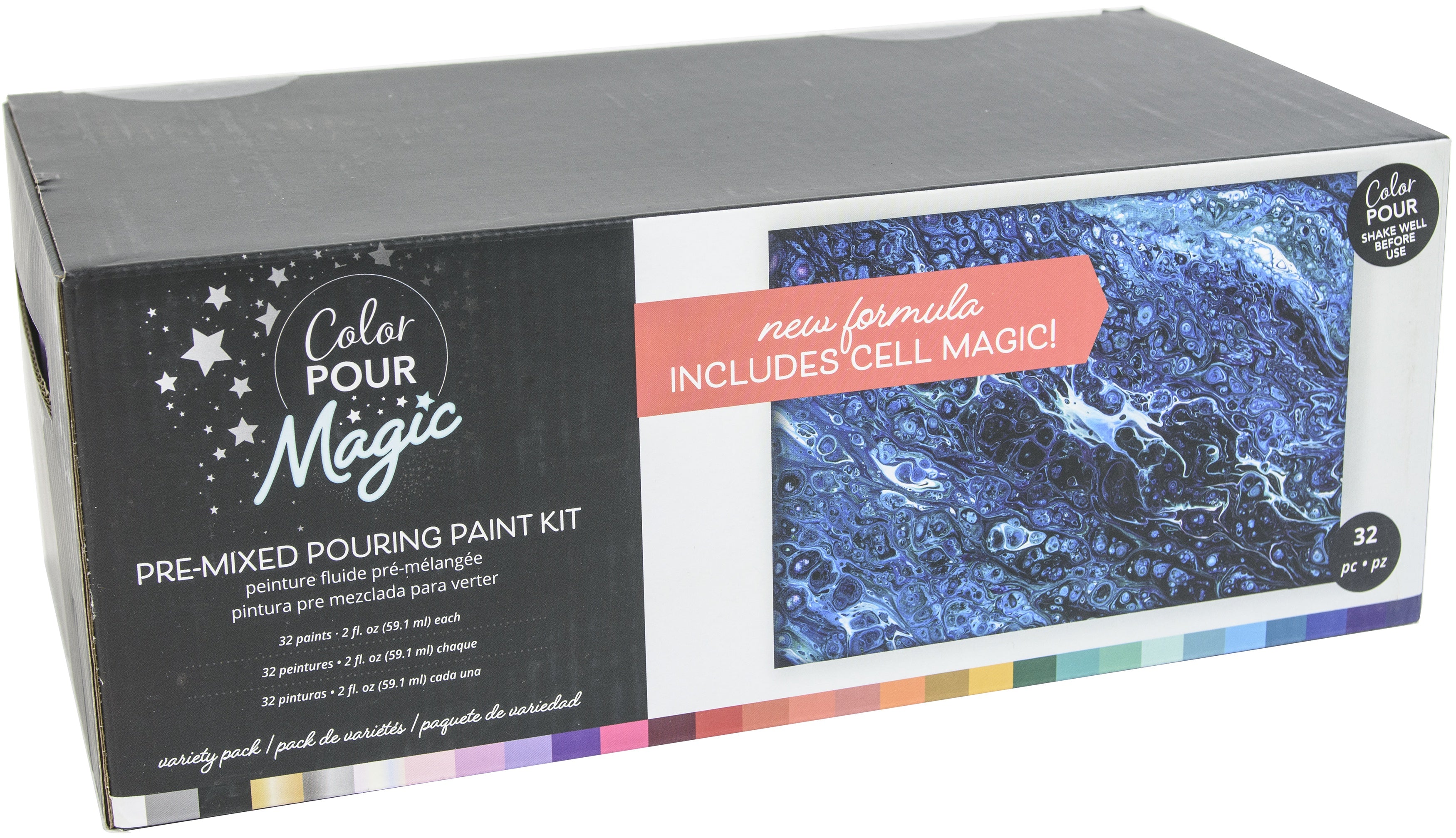 American Crafts - American retailer Crafts Color Pour Magic Paint Set 2oz 32/Pkg - Brand New - 359921