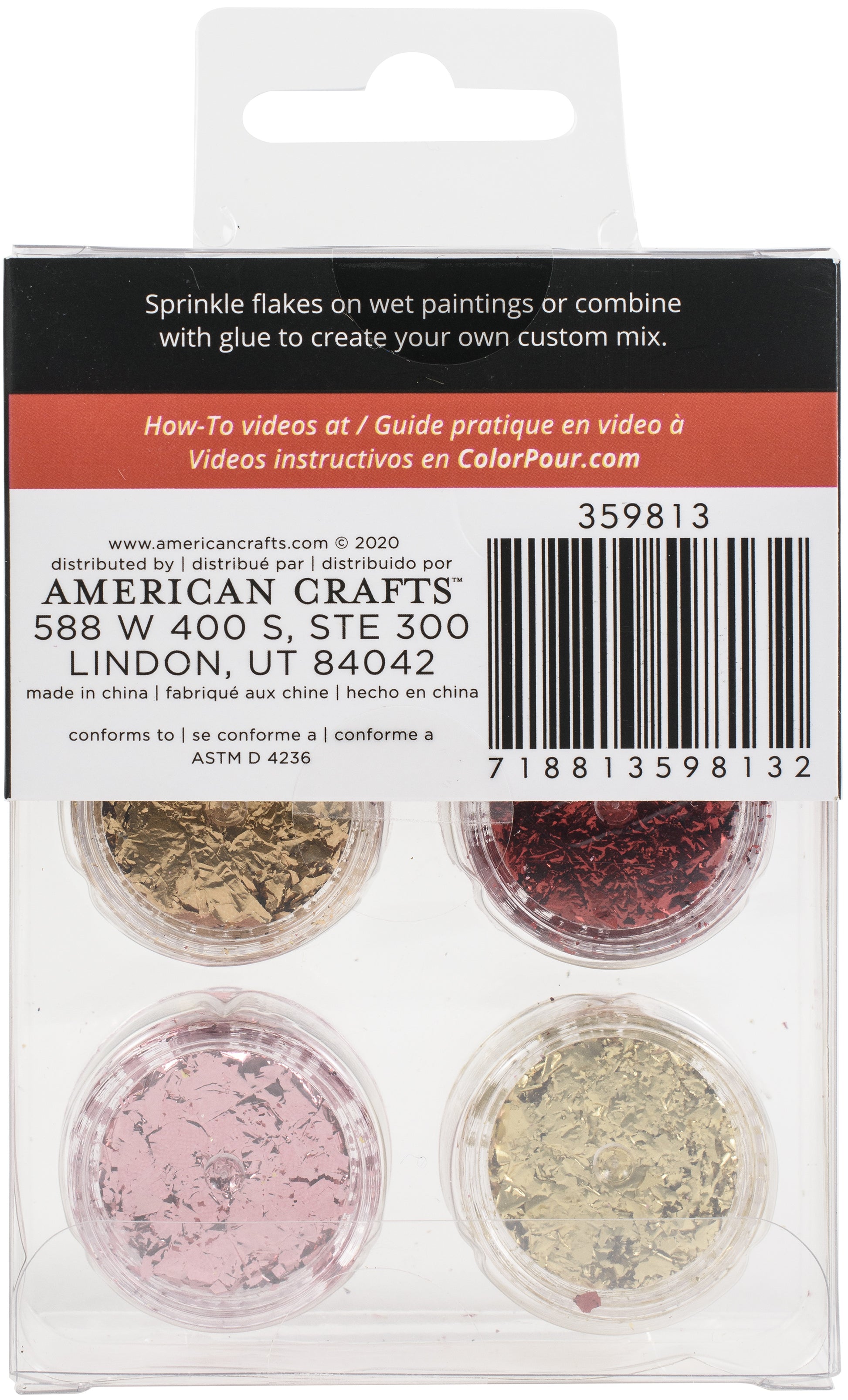 Reversible Foil Flakes Color Pour Resin Mix-Ins 4/Pkg - American Crafts