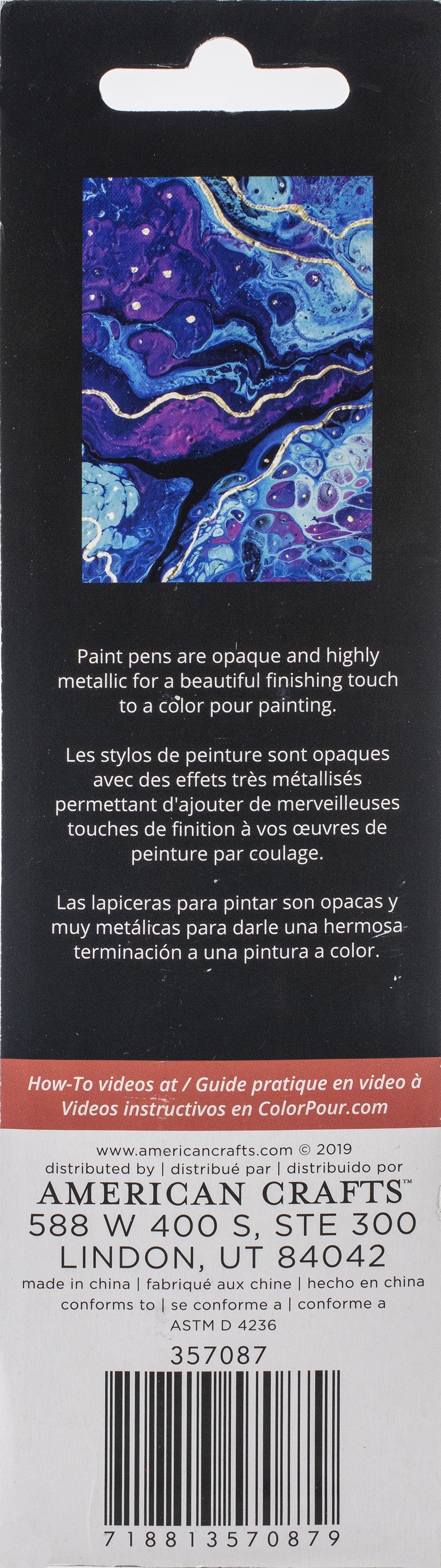 American Crafts Color Pour Magic Paint Pen 2/Pkg-Opaque - Gold