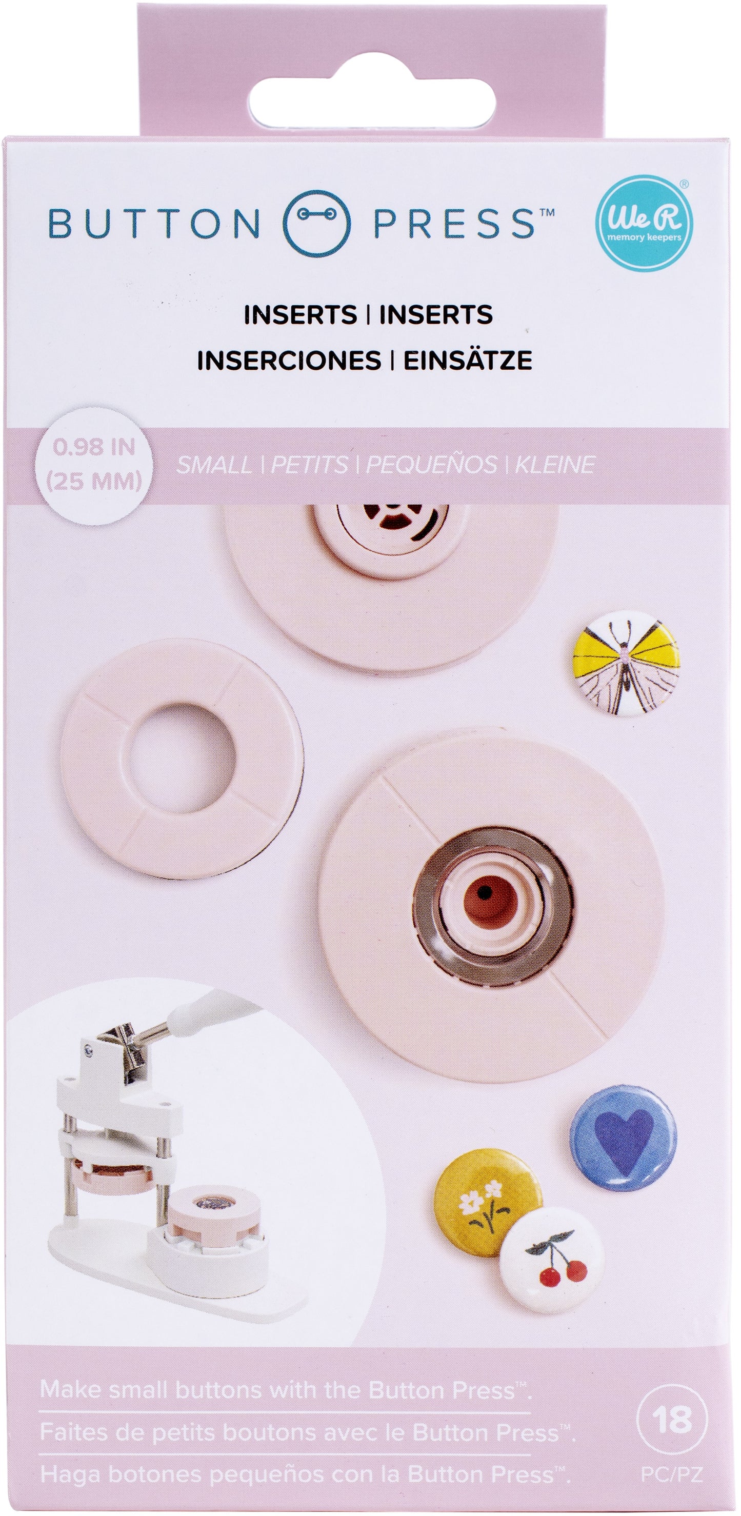 We R Memory Keepers Button Press Inserts-Heart – American Crafts