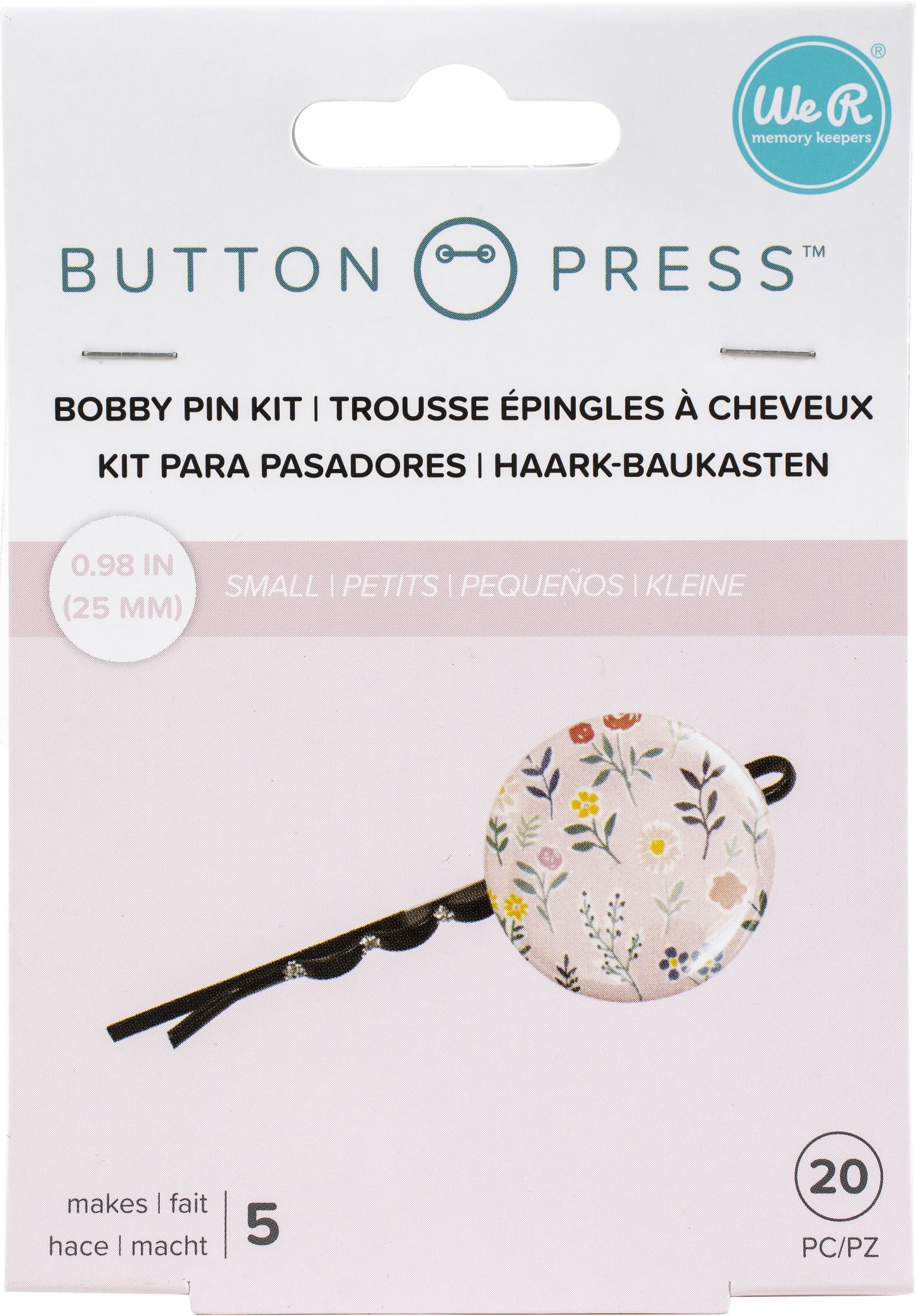 We R Memory Keepers Button Press Bobby Pin Backers-Makes 5
