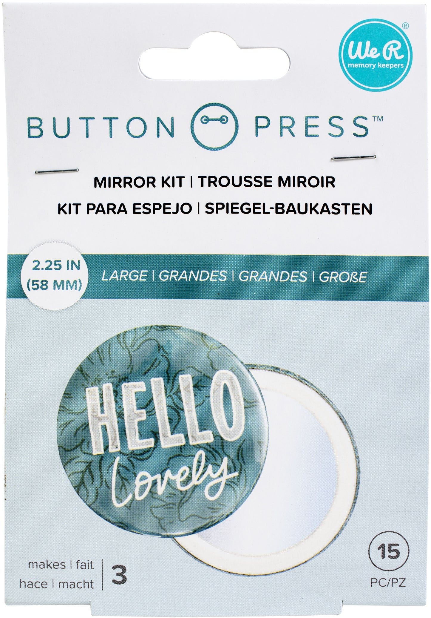 We R Memory Keepers Button Press Adhesive Mirrors-Makes 3
