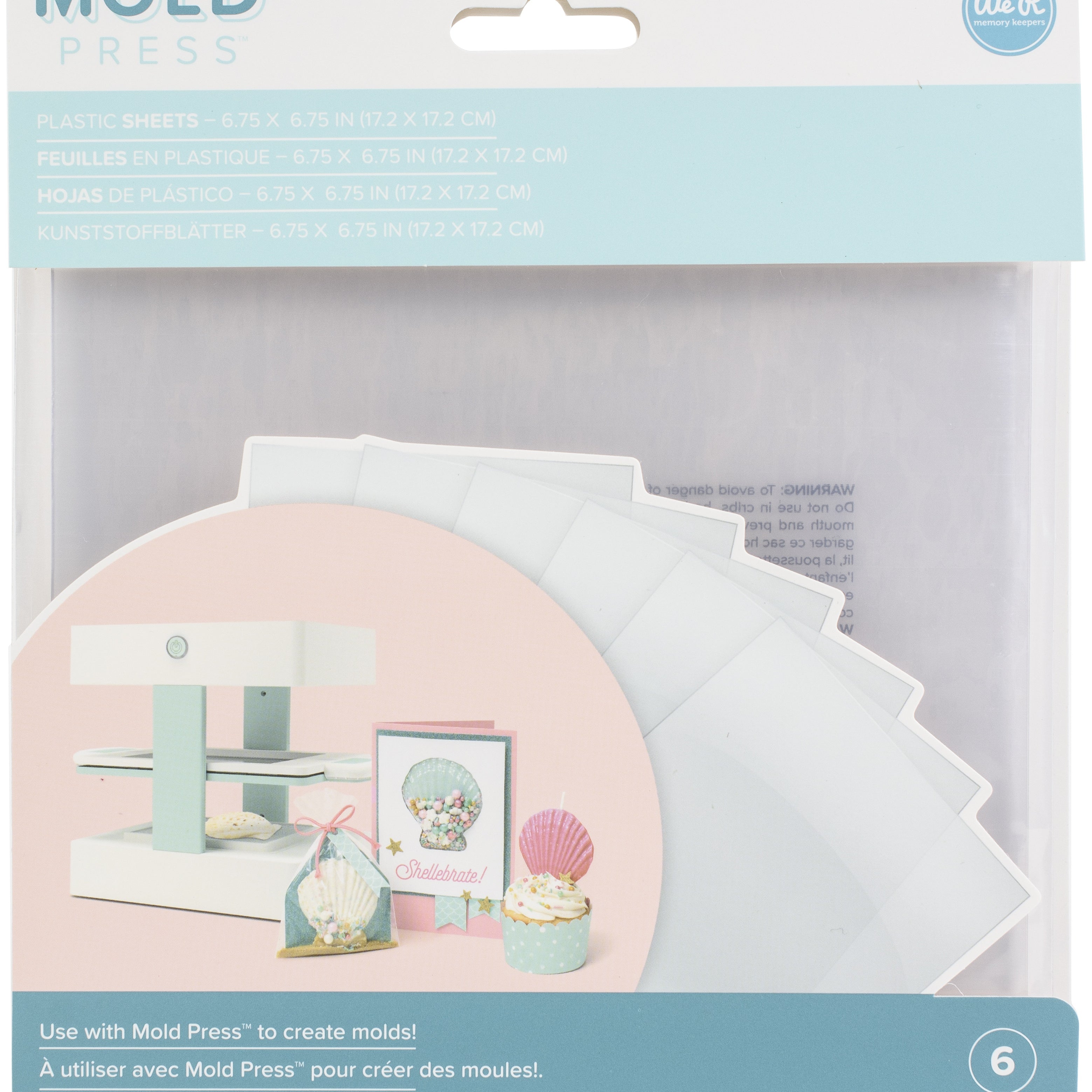 We R Makers Mold Press Plastic Sheets 6/Pkg-Clear