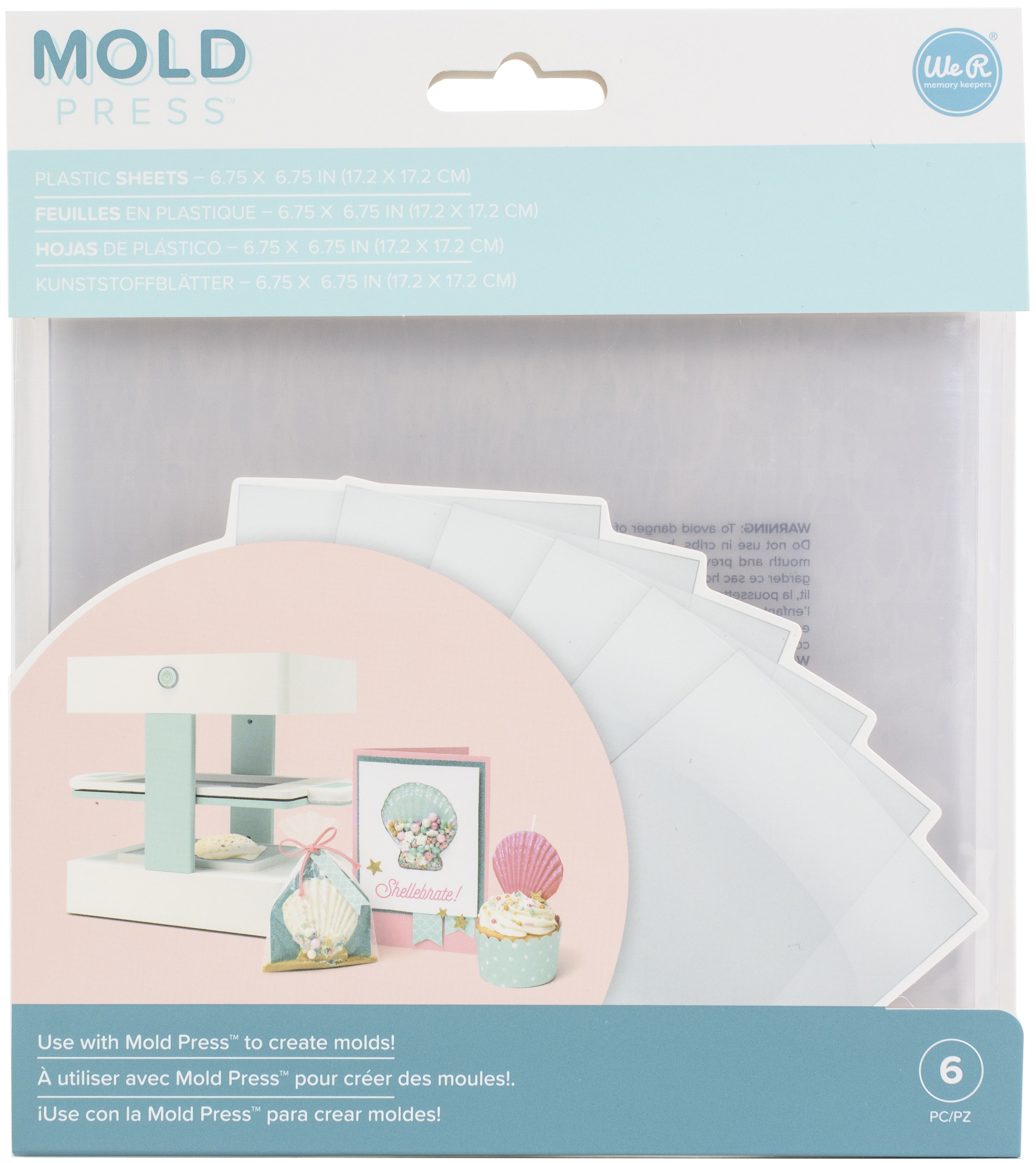 We R Makers Mold Press Plastic Sheets 6/Pkg-Clear