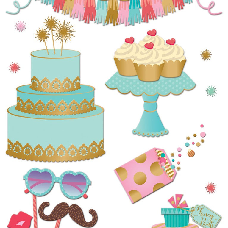Sticko Stickers - Fancy Pants Birthday, 14pcs