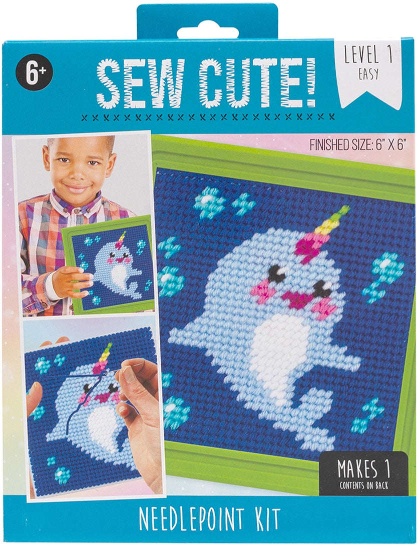 Sew Cute! Needlepoint Kit-Narwhal