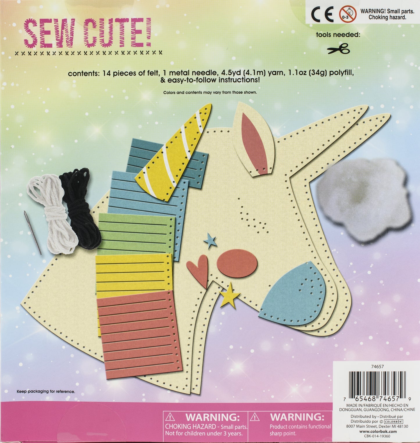 Sew Cute! Felt Pillow Kit-Unicorn