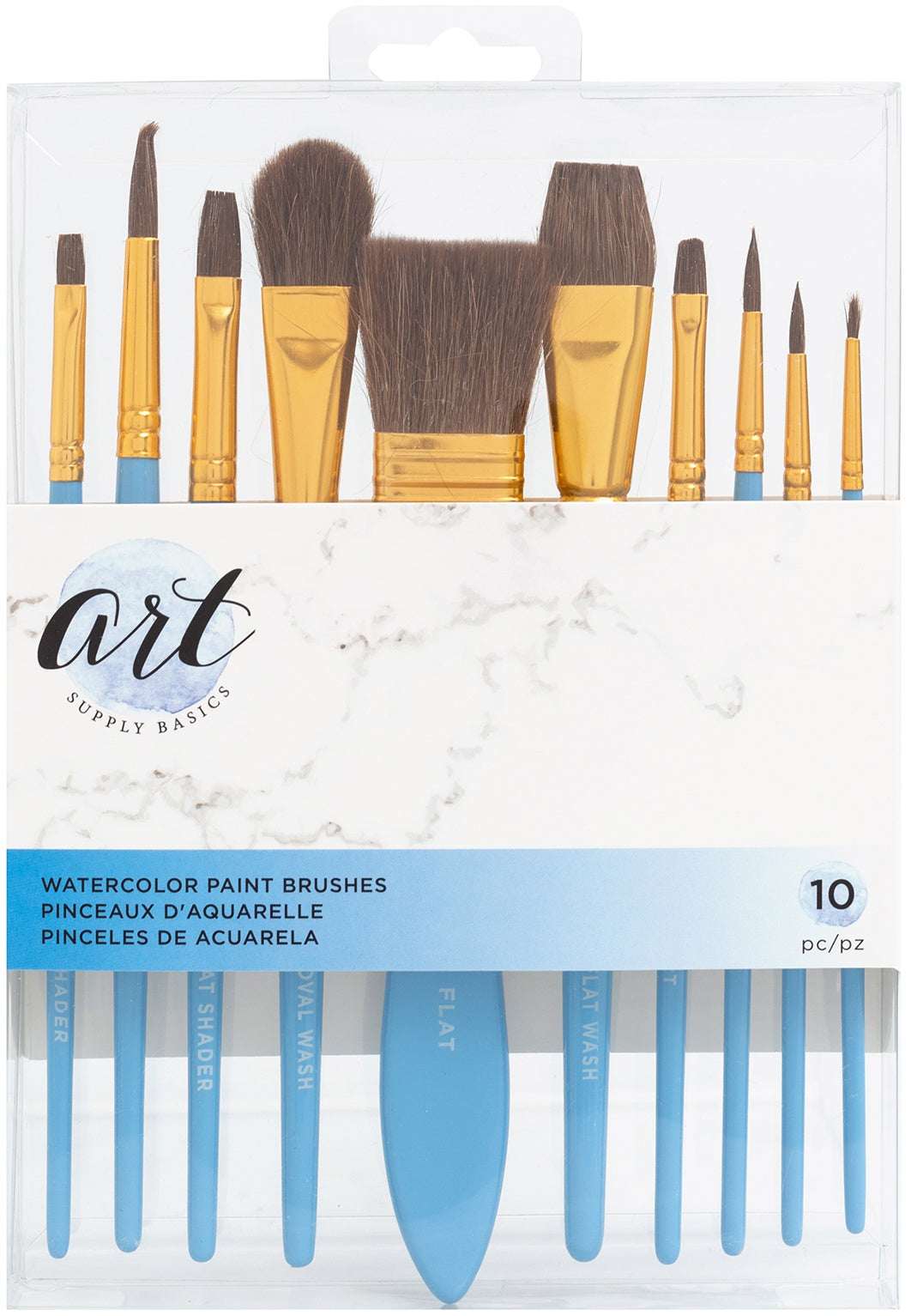 Art Supply Basics Watercolor Natural Brush Set-11/Pkg