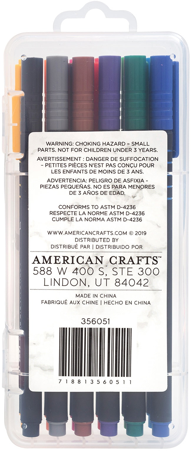 American Crafts Detail Doodlers Fine Felt Tip 12/Pkg - Brights