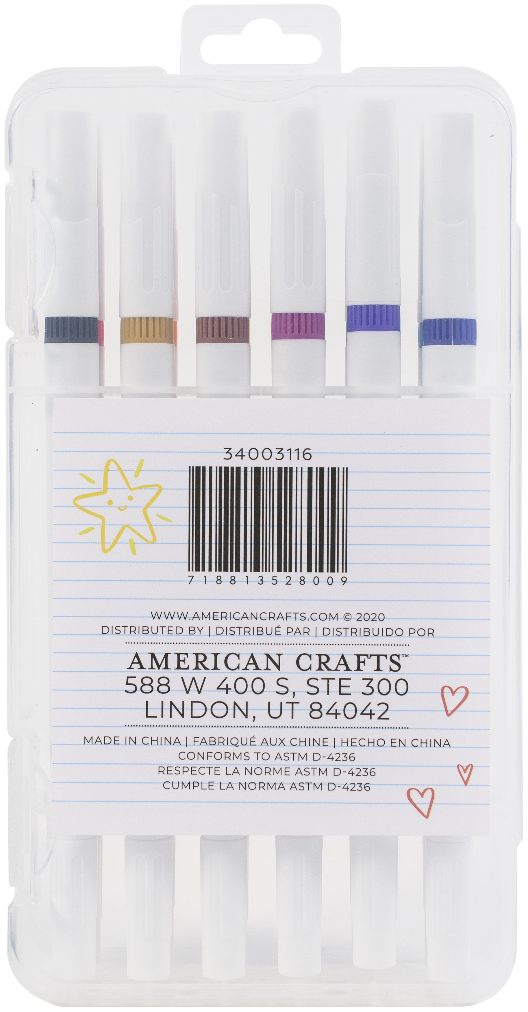 American Crafts Dual-Tip 48 Sketch Markers and 3 Colorless