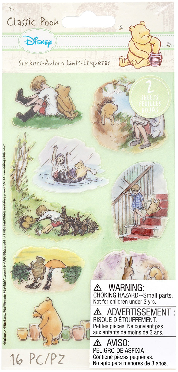 EK Disney Flat Stickers 2/Sheets-Classic Pooh Scenes