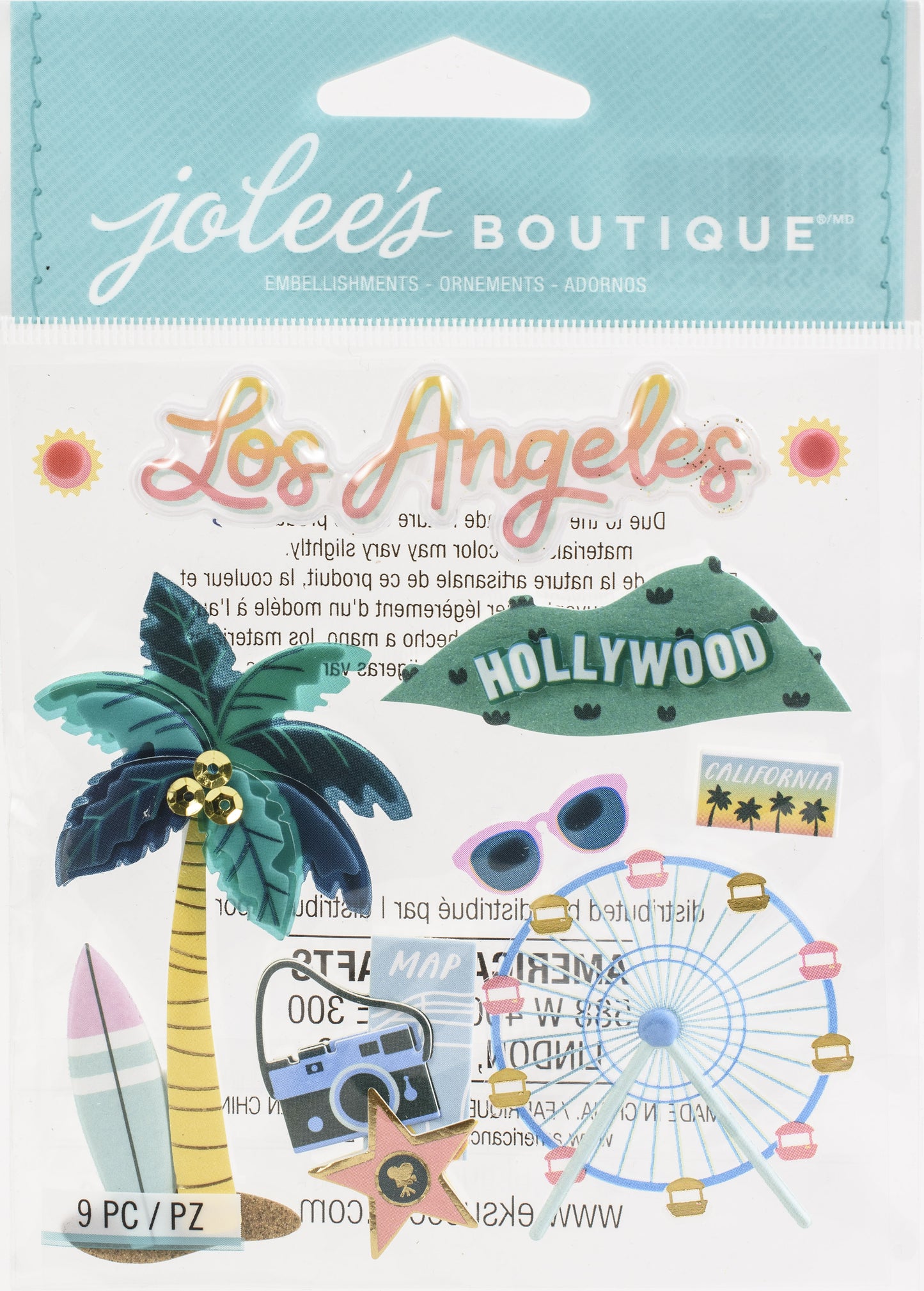 Jolee's Boutique Themed Embellishments 9/Pkg-LA Travel
