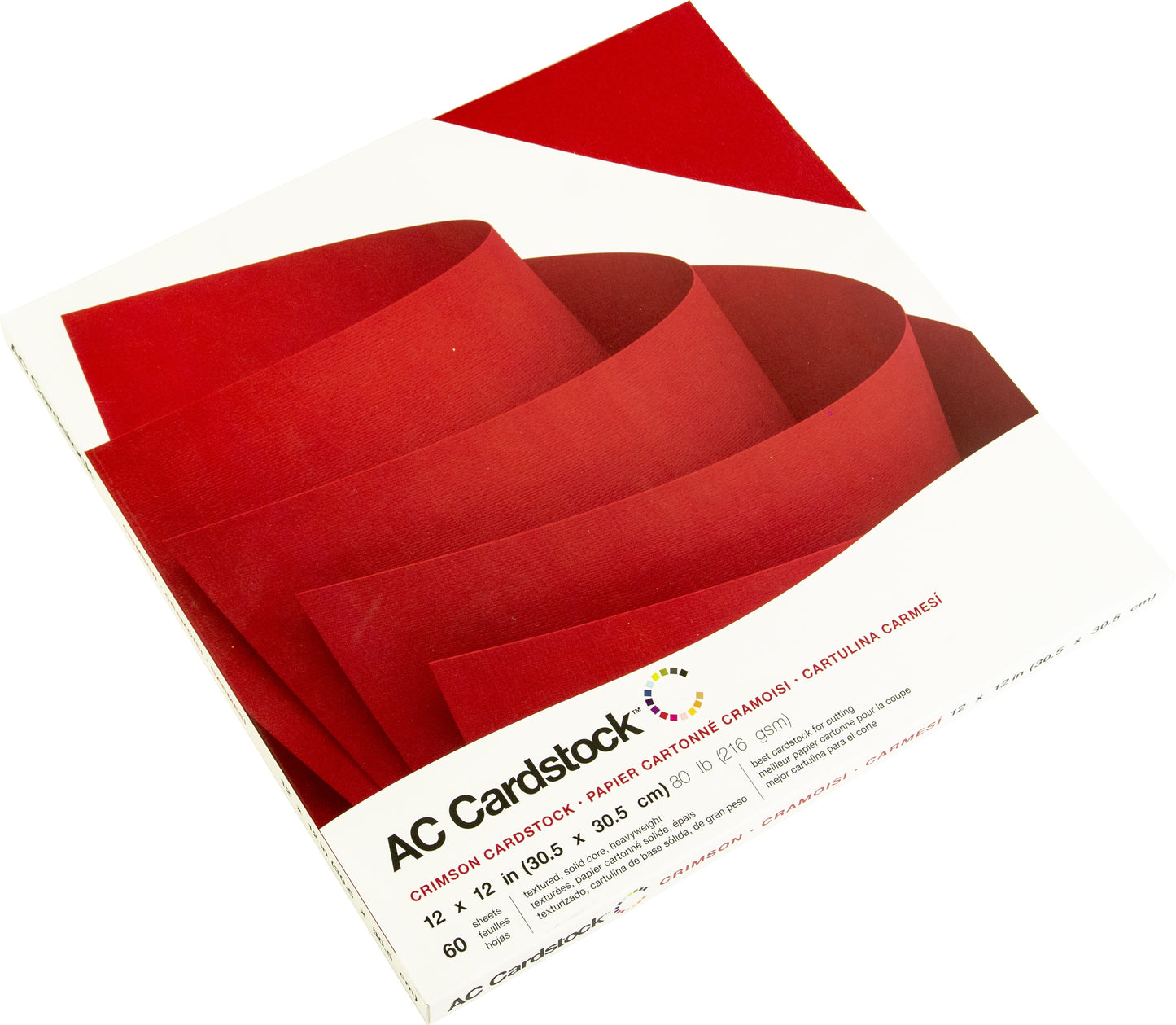 American Crafts Textured Cardstock Pack 12"X12" 60/Pkg-Crimson