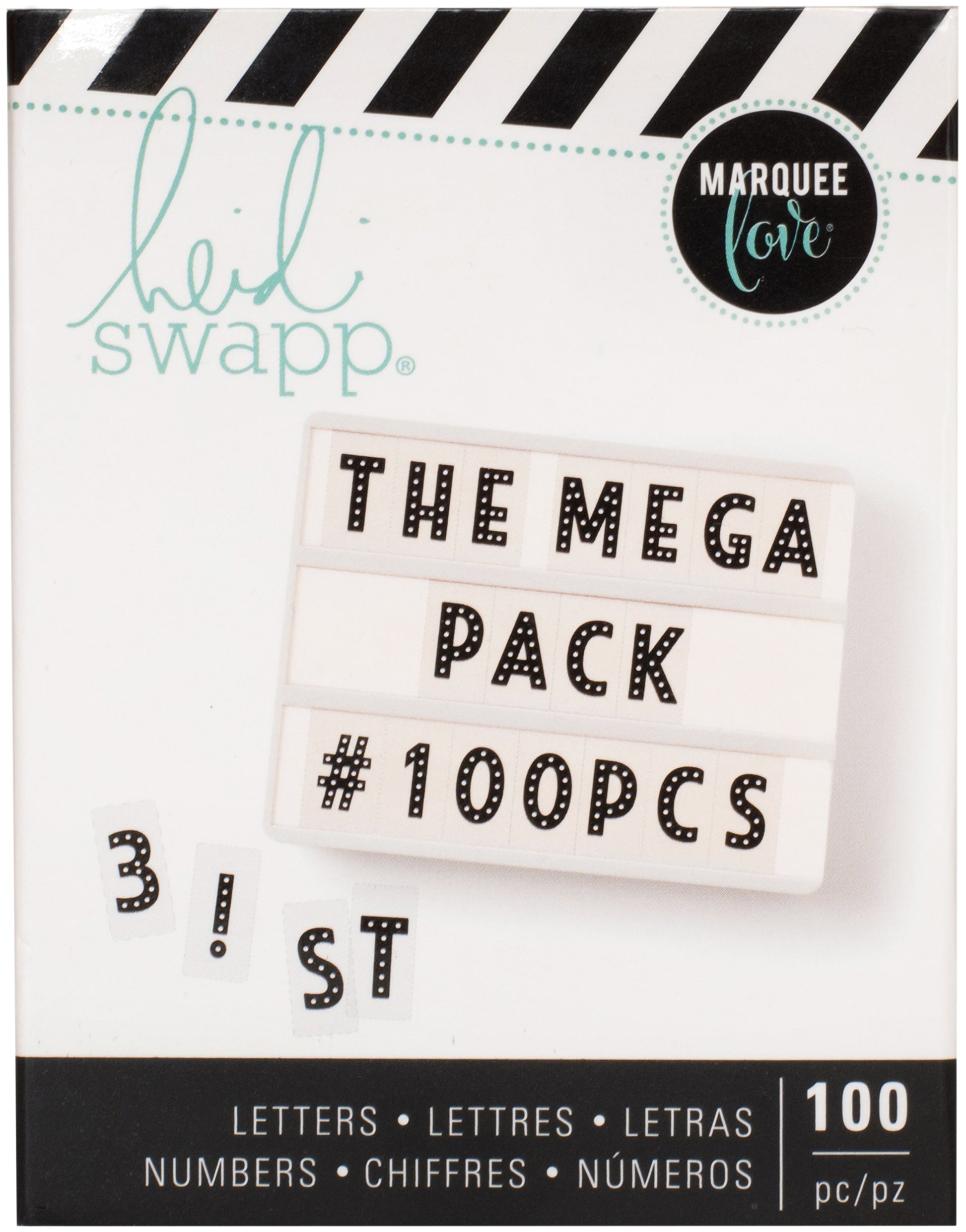 Heidi Swapp Lightbox International Mega Pack Inserts 100/PKG Black MARQUEE