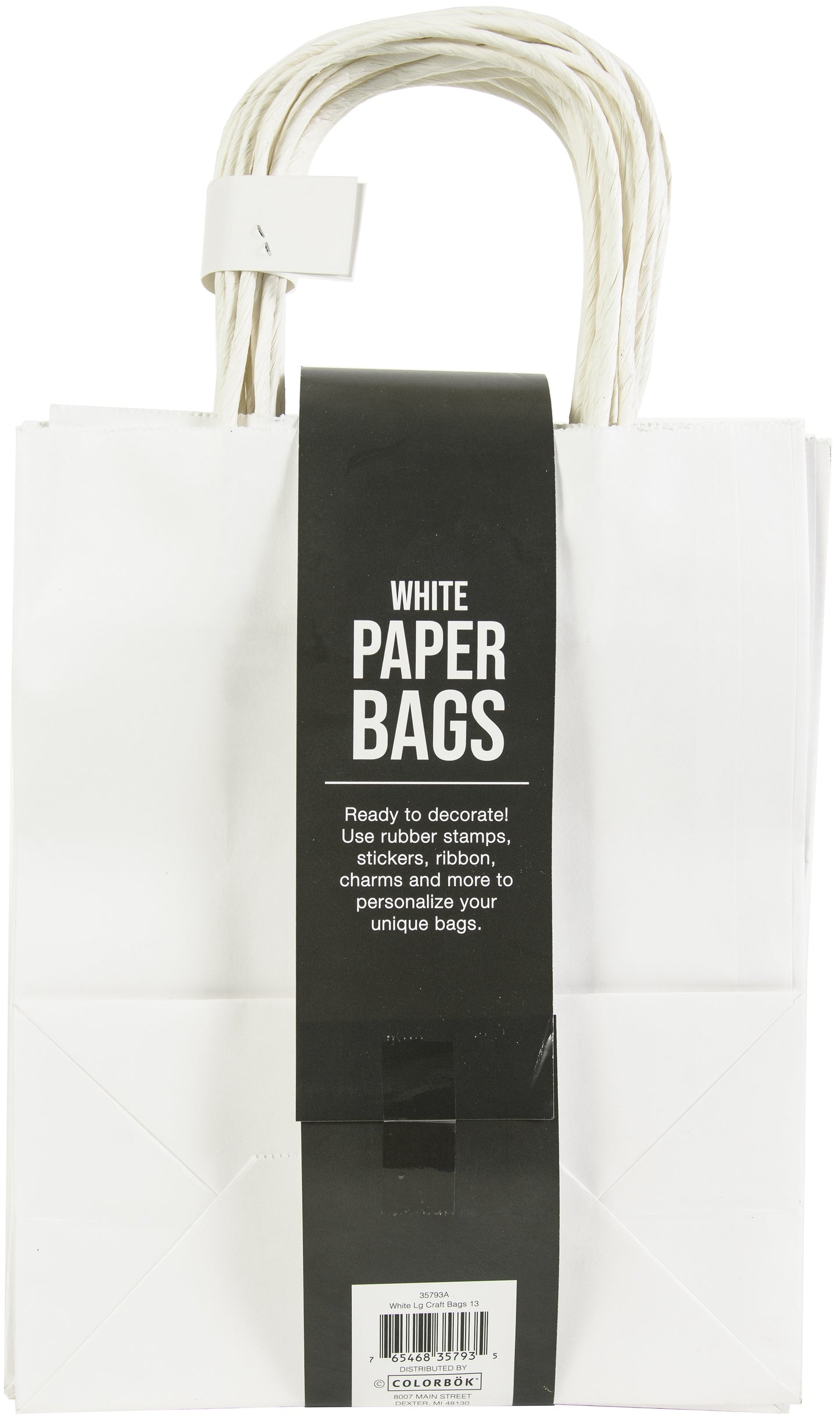 Colorbok Large Paper Gift Bags 10"X8" 13/Pkg-White