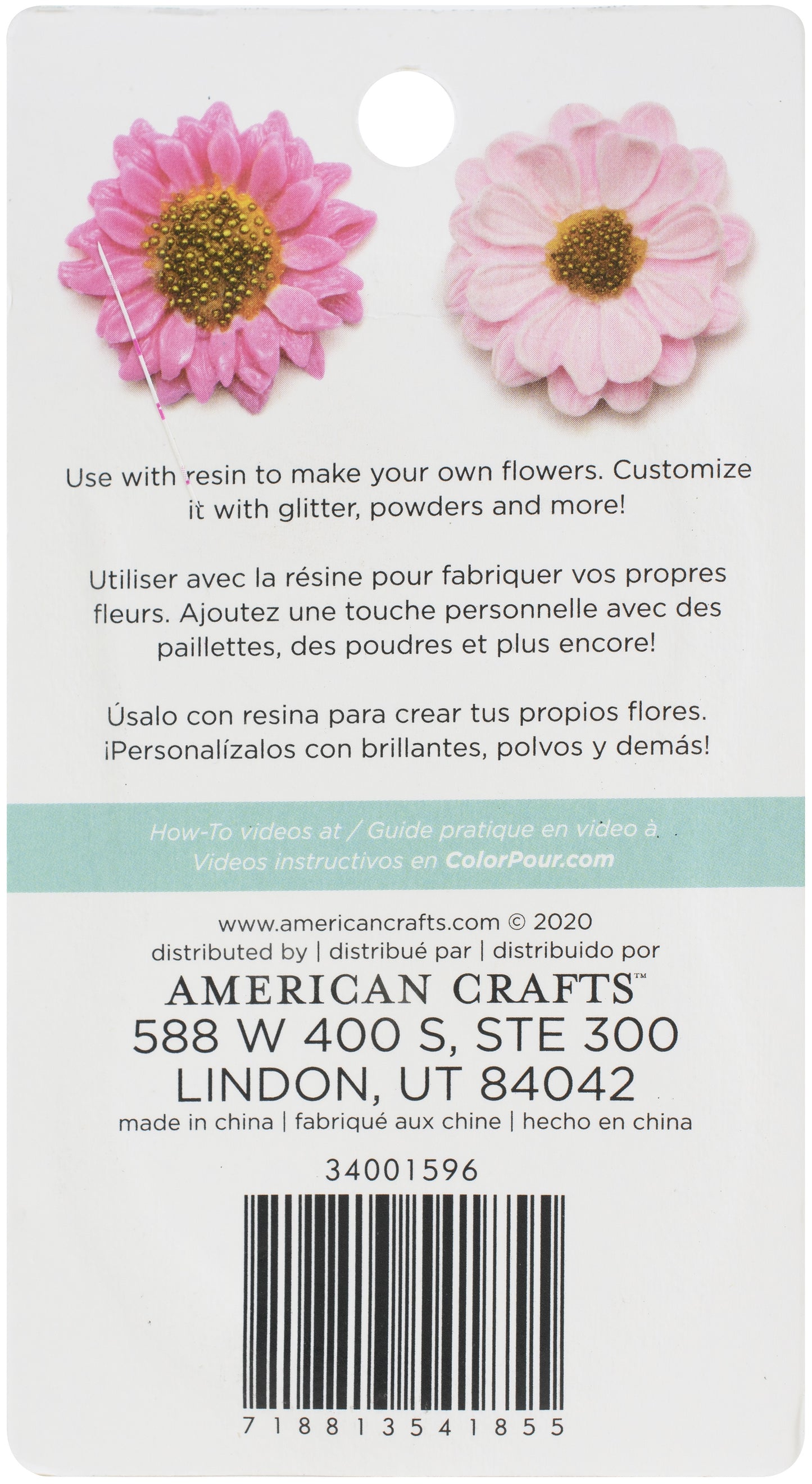 American Crafts Color Pour Resin Mold 2/Pkg-Flowers