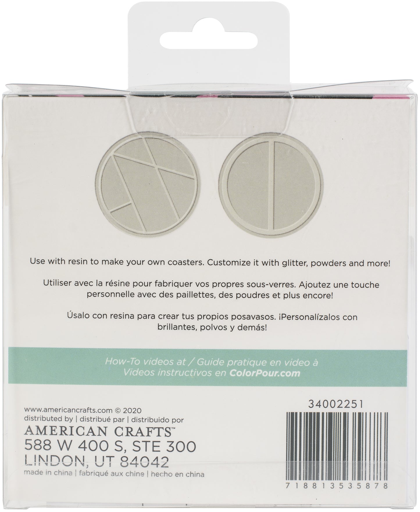 American Crafts Color Pour Resin Mold 2/Pkg-Coasters