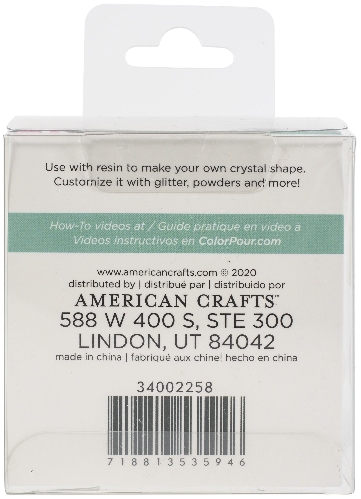 American Crafts Color Pour Resin Mold -Large Crystal