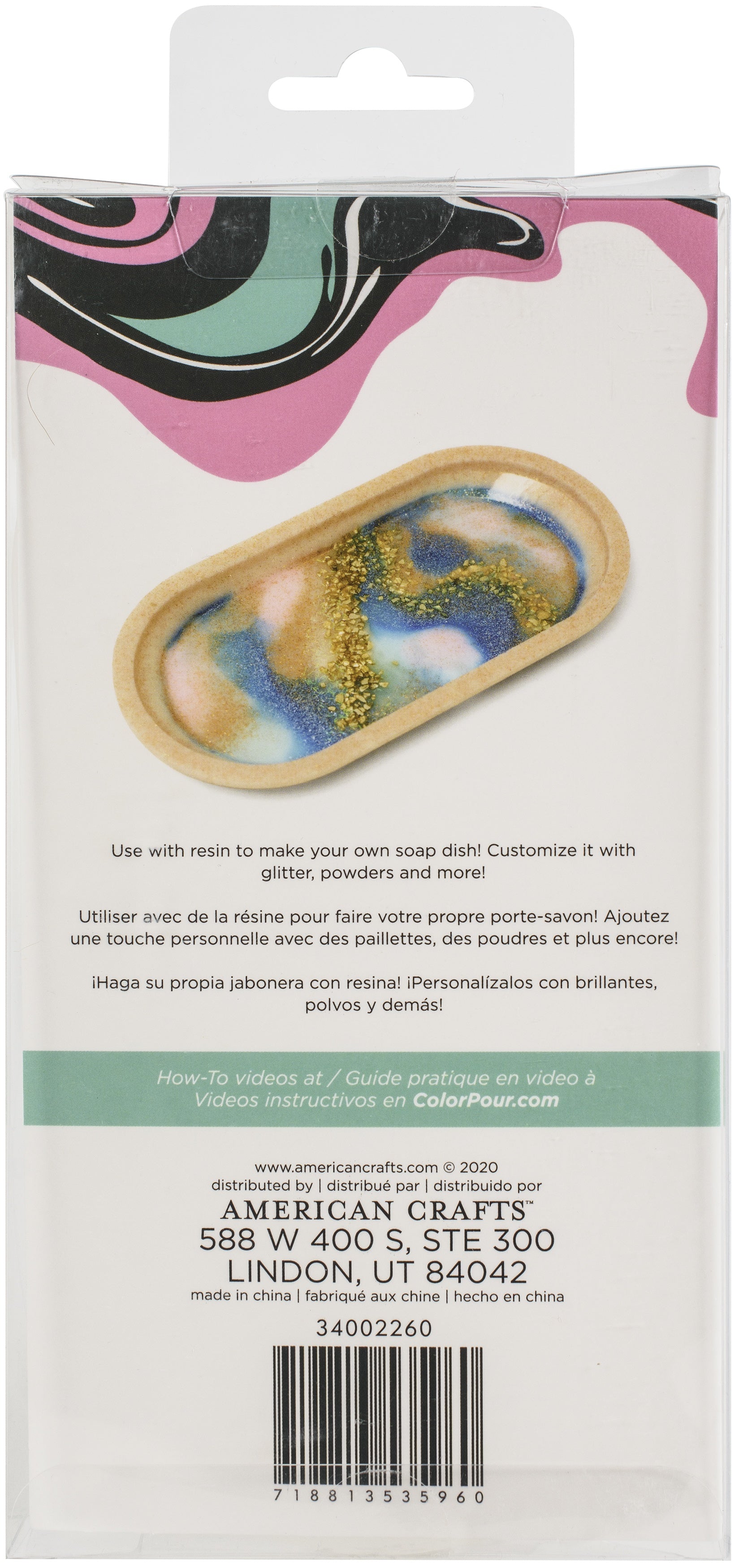 American Crafts Color Pour Resin Mold -Soap Dish