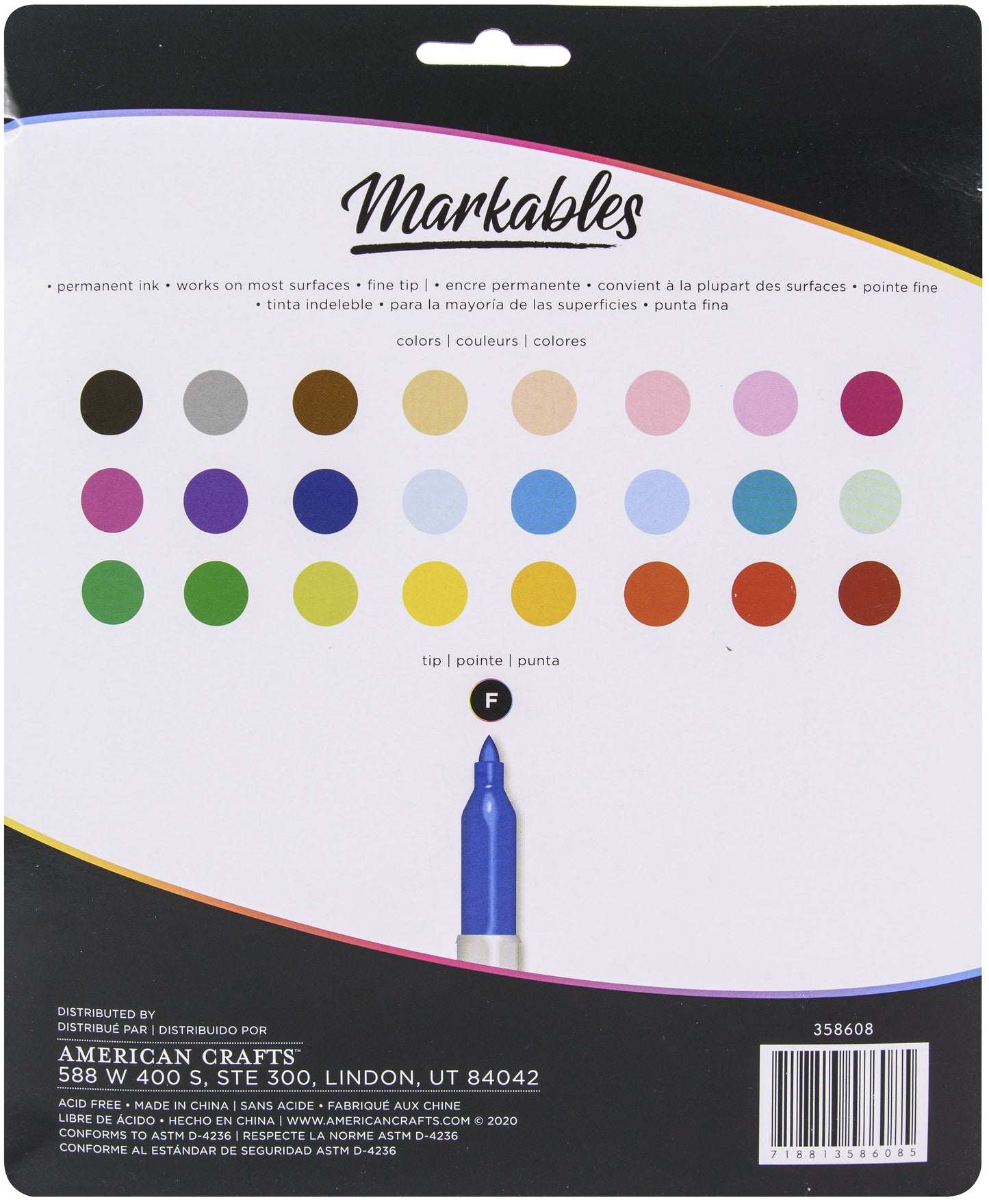 American Crafts Markables Permanent Markers 24/Pkg-Assorted Colors
