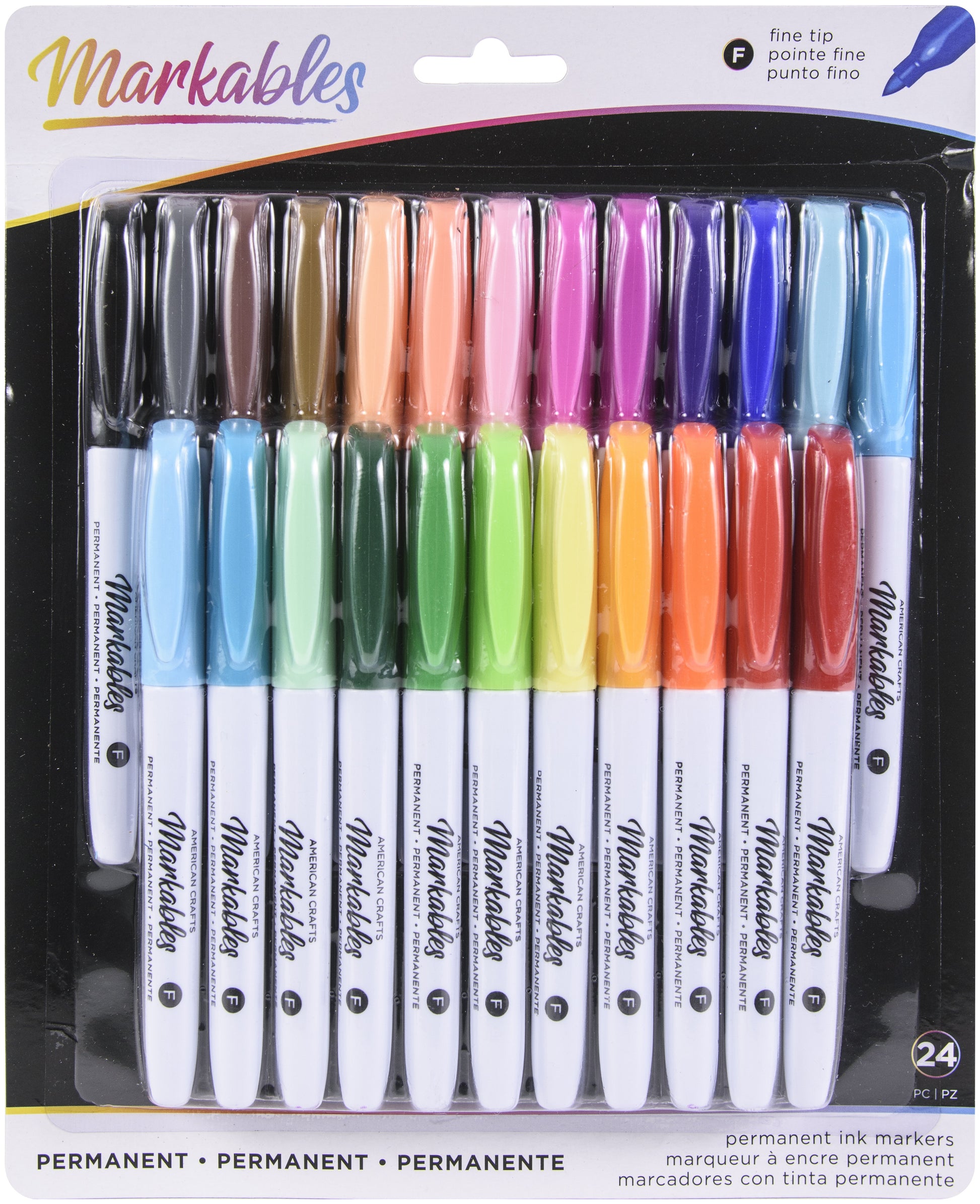 American Crafts Markables Permanent Markers 24 Pkg Assorted Colors
