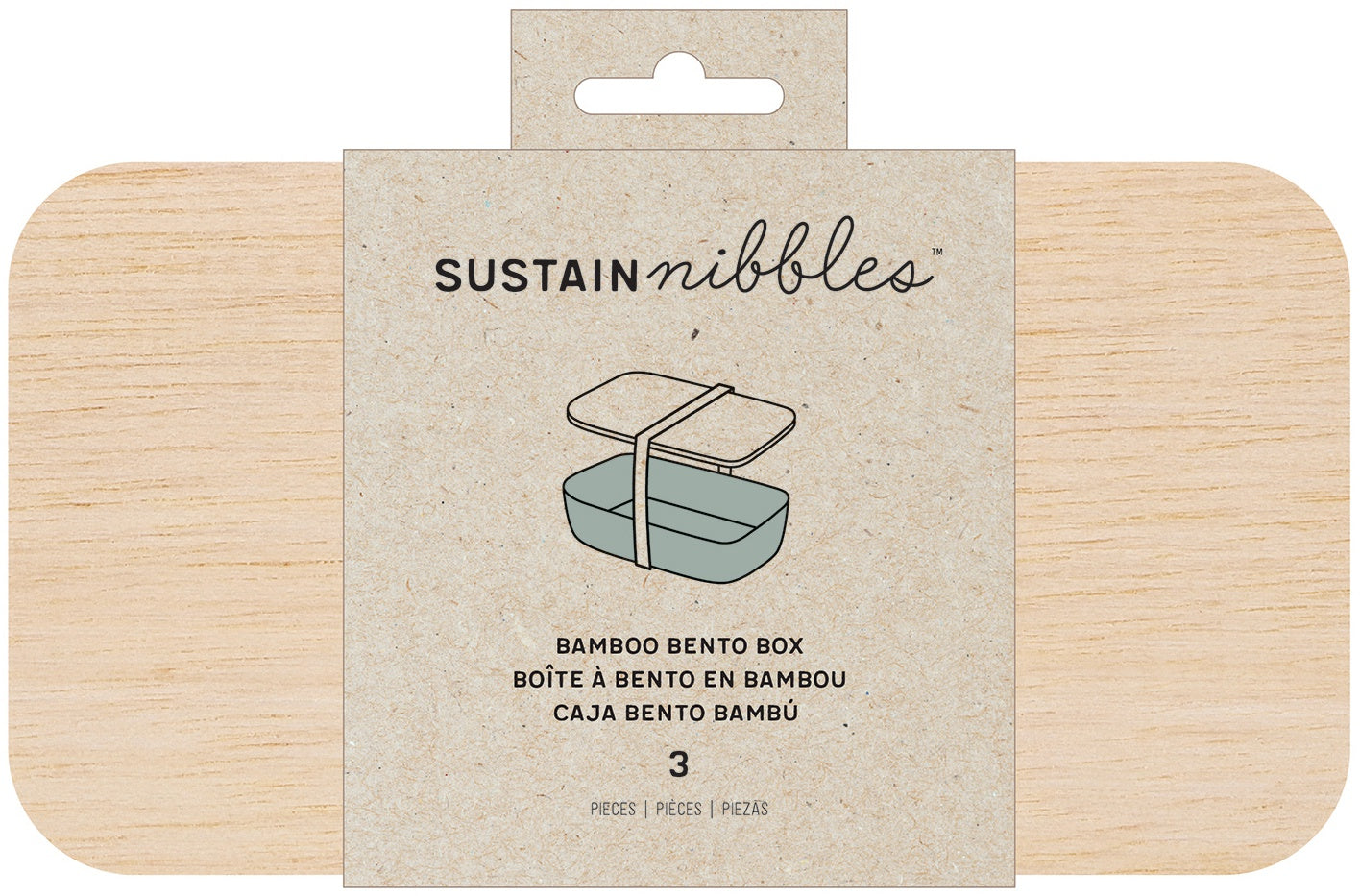 SustainNibbles Bamboo Bento Box 3/Pkg