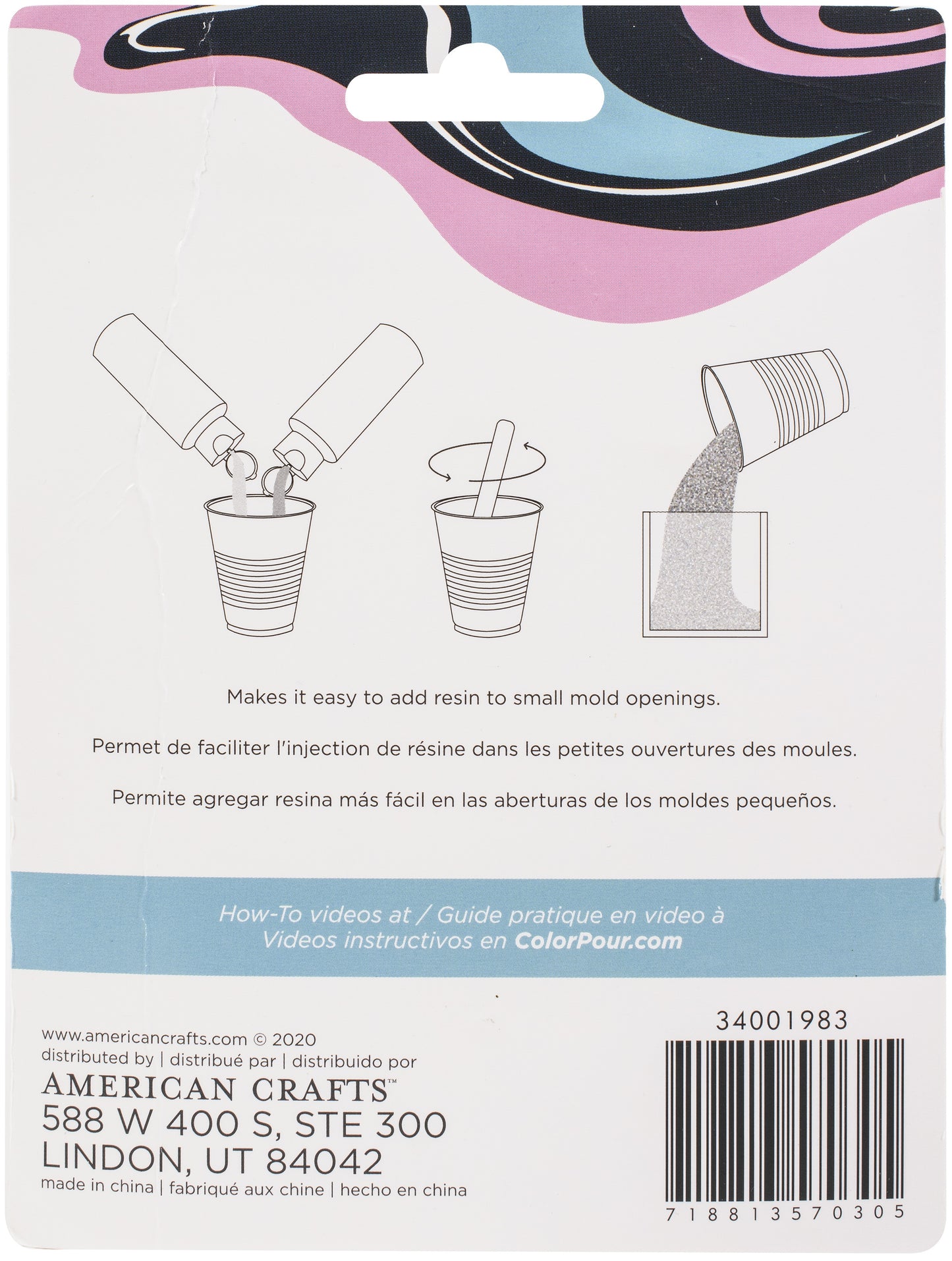 American Crafts Color Pour Resin Syringes 3/Pkg