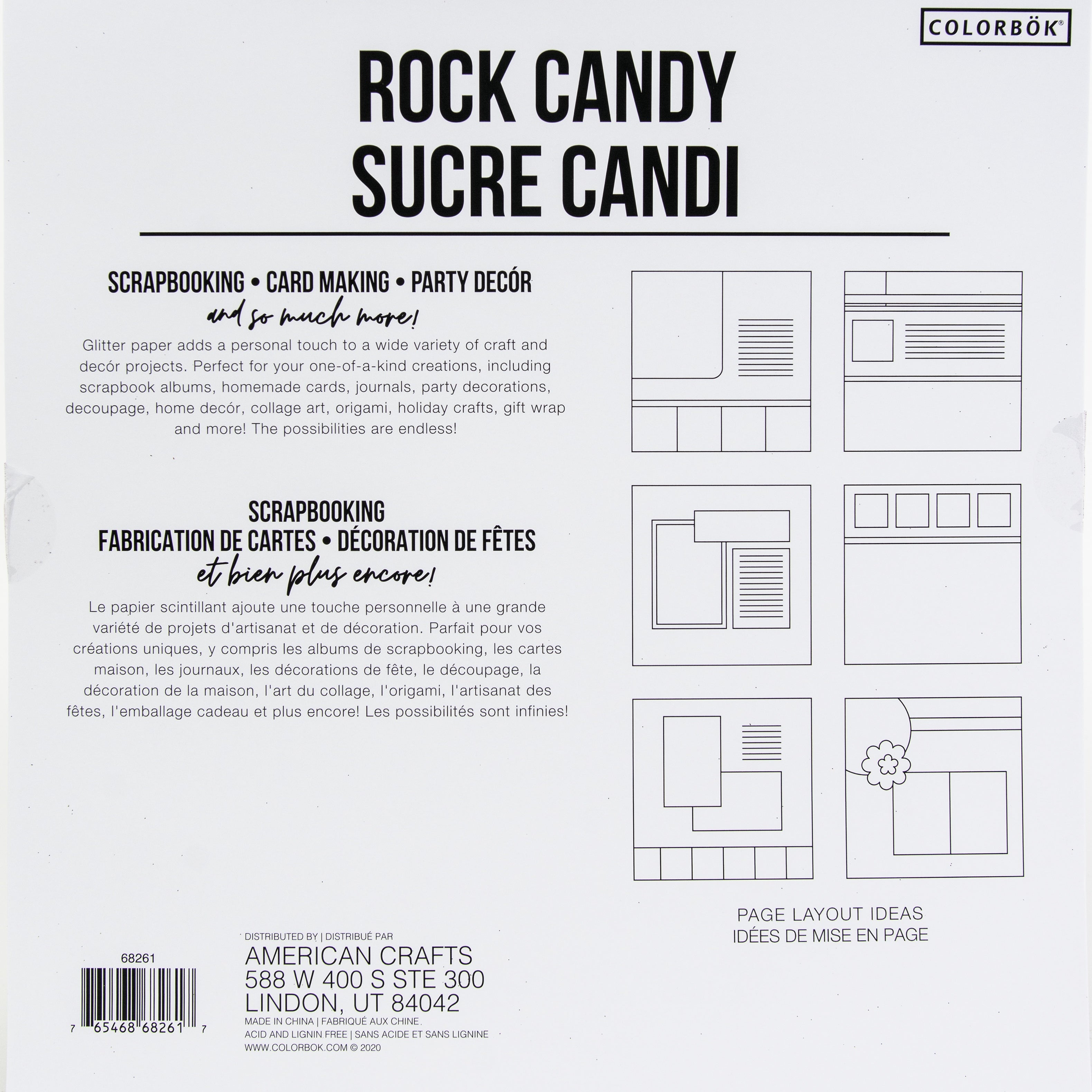 Colorbok Glitter Rock 12x12" Specialty  Paper Pack