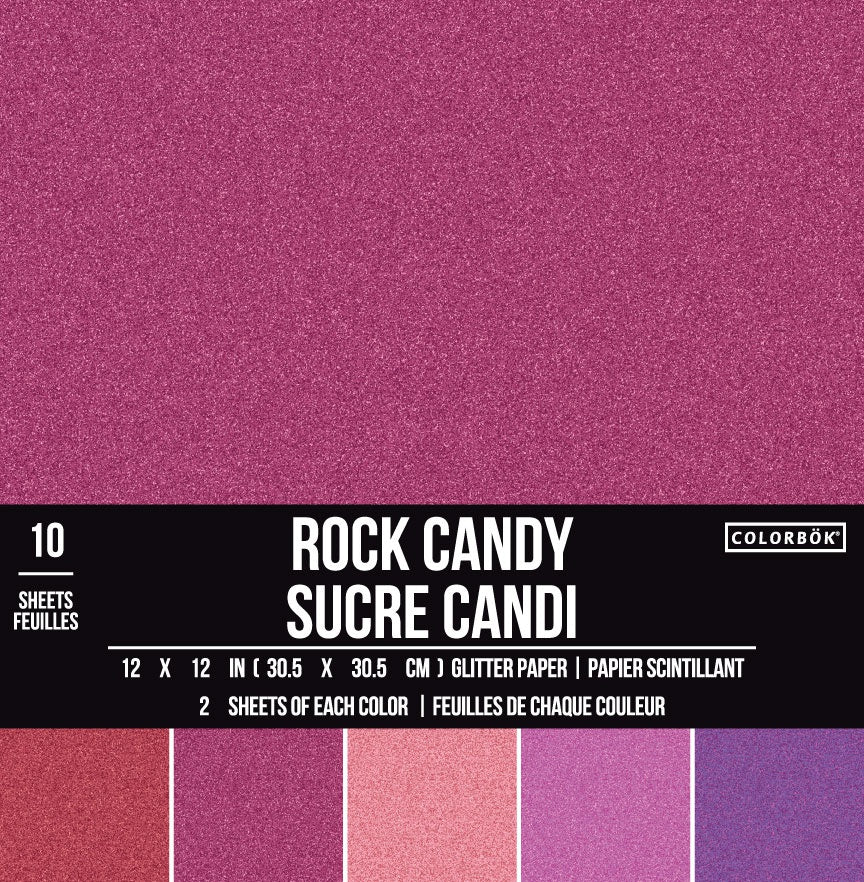 Colorbok Glitter Rock 12x12" Specialty  Paper Pack