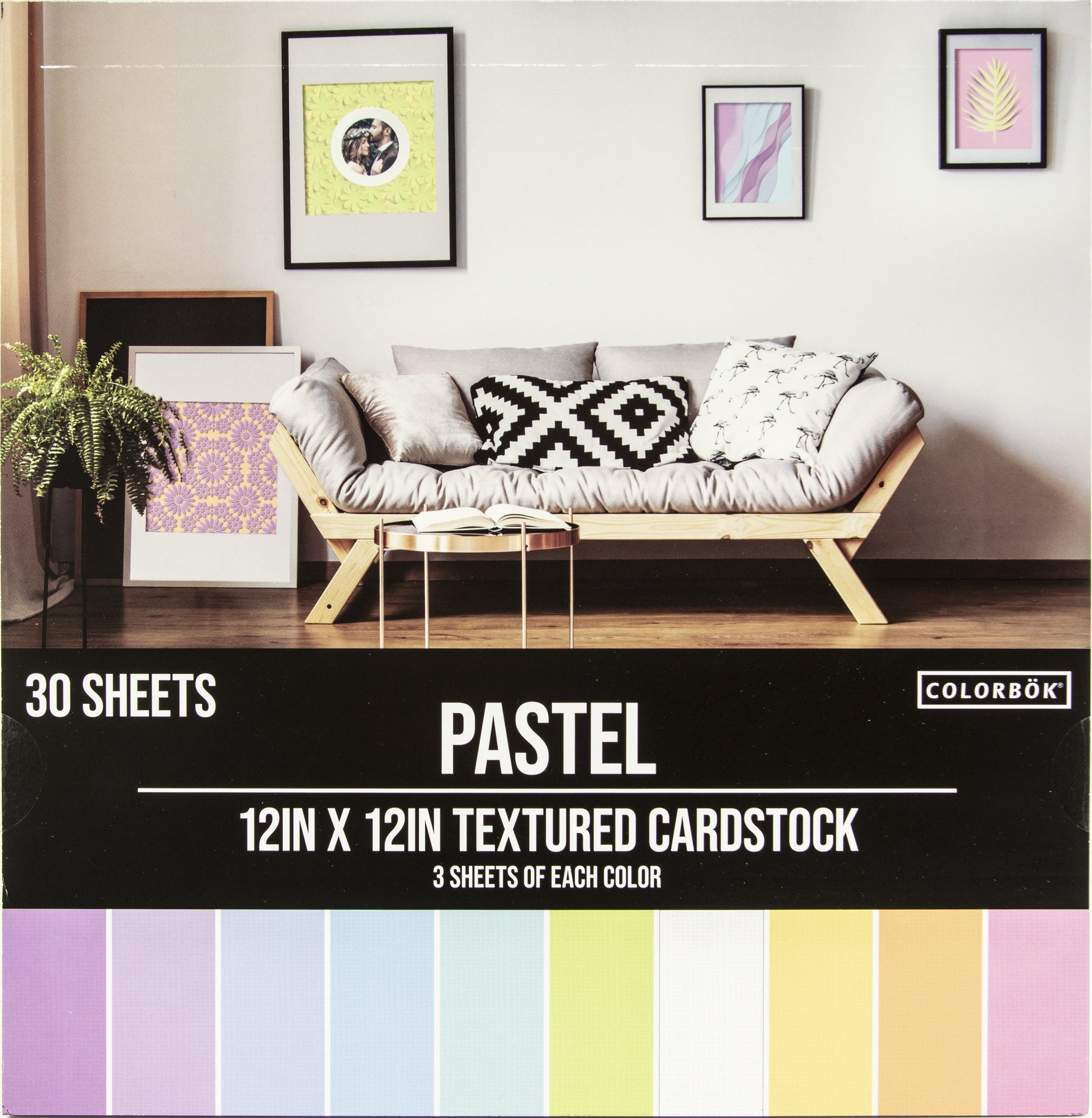 Colorbok Textured Cardstock Pad 12x12 30/Pkg Pastel