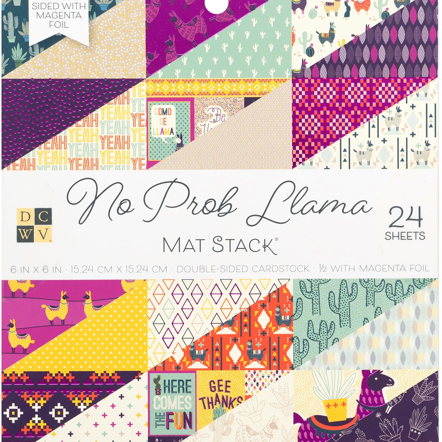 DCWV No Prob Llama 6x6" Specialty Card Stack
