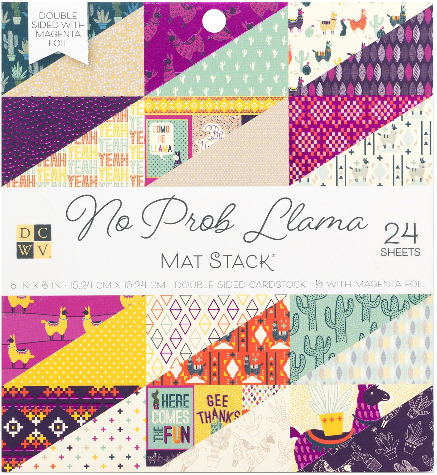 DCWV No Prob Llama 6x6" Specialty Card Stack