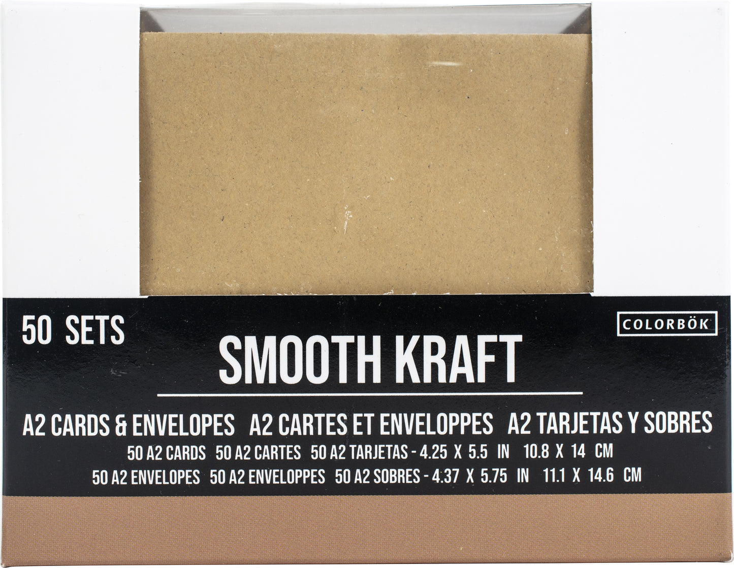 Colorbok A2 Cards W/Envelopes (4.375"X5.75") 50/Pkg-Kraft