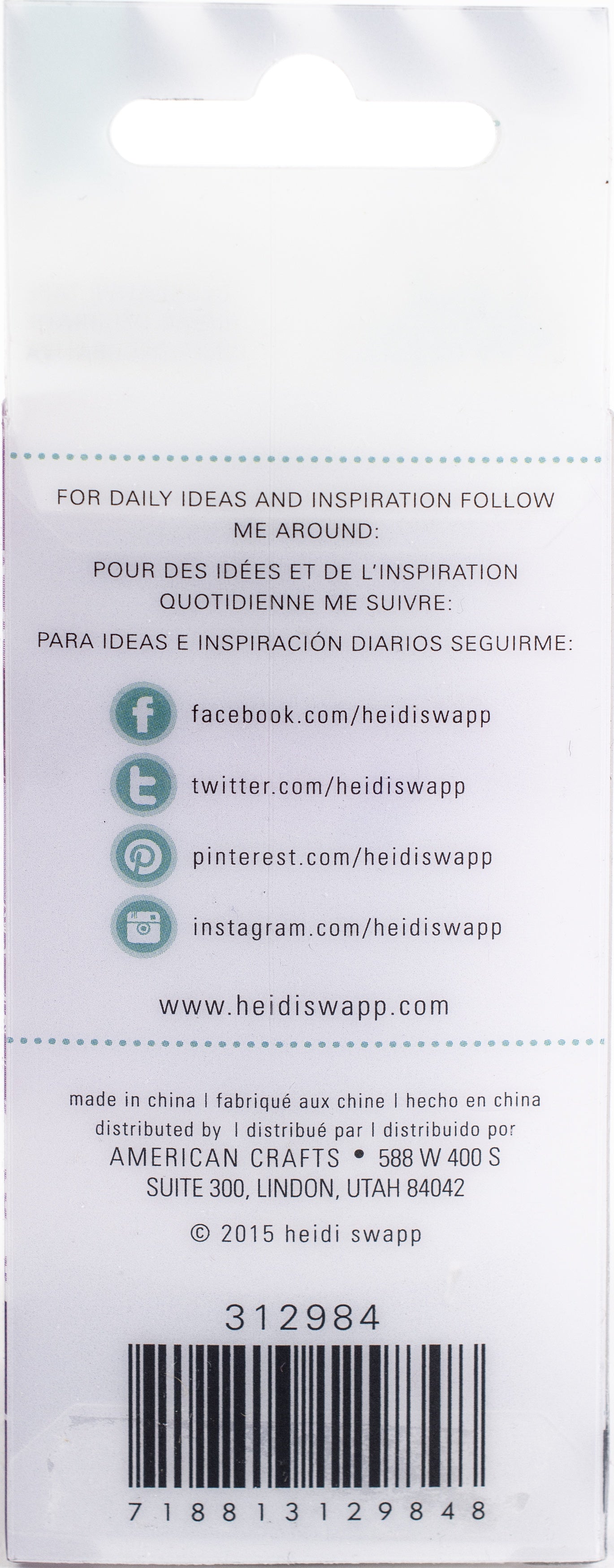 Heidi Swapp Washi Tape 8/Pkg-Assorted Purple