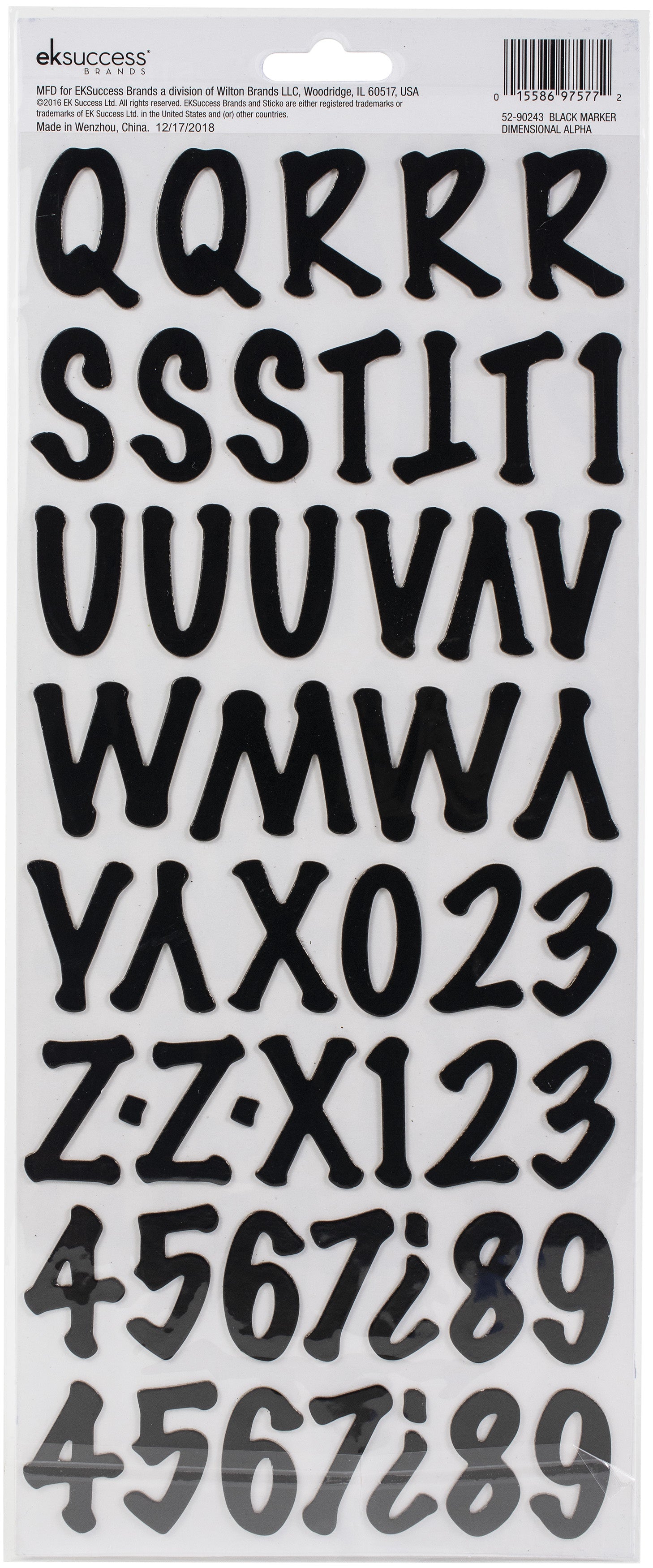 Sticko - Black Distressed Octavian Small Alphabet Stickers