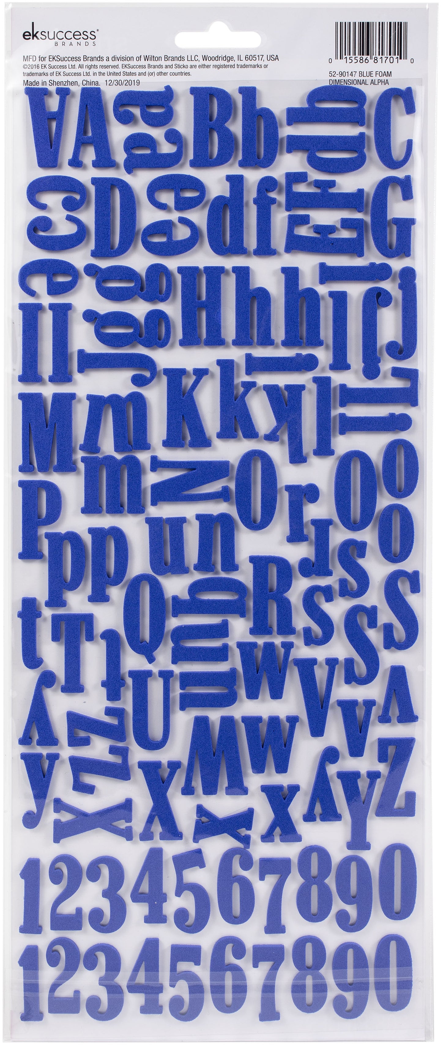 Sticko Alphabet Stickers 208/Pkg-Foam - Blue