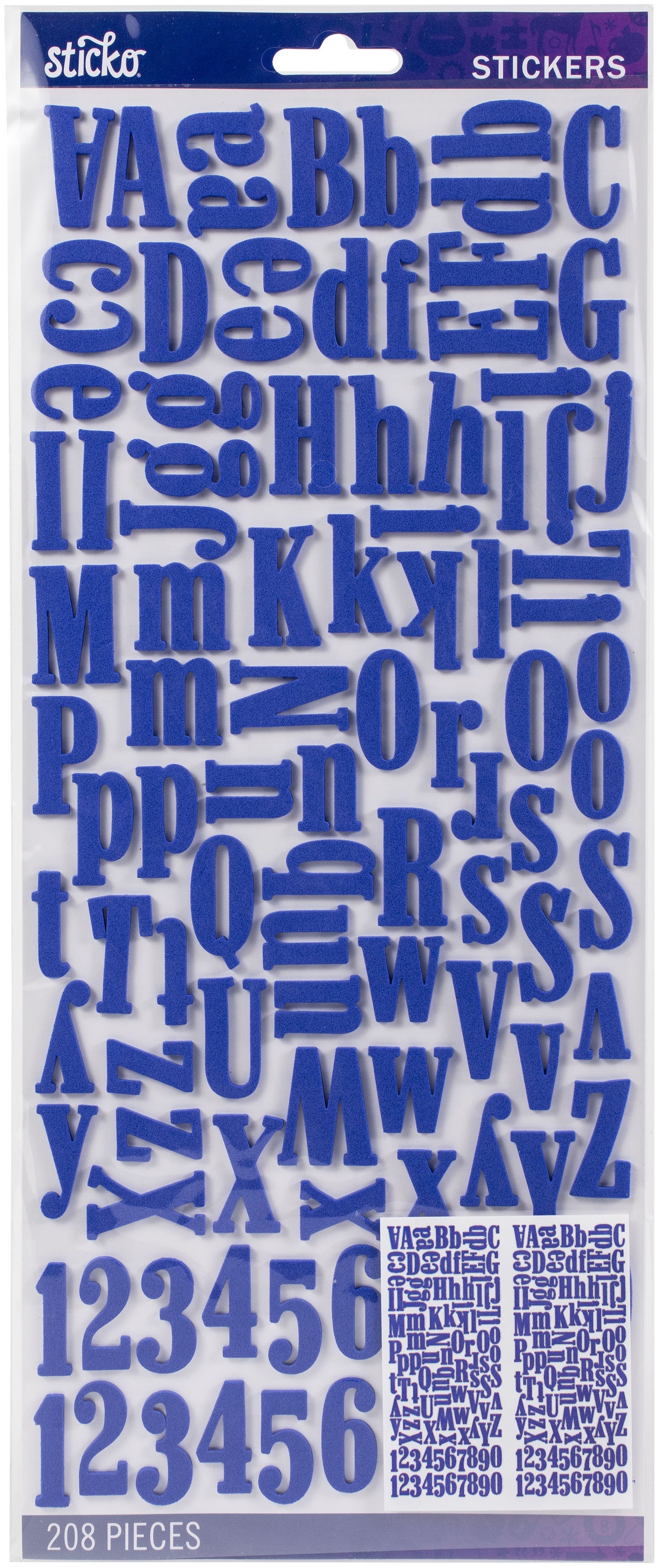 Sticko Alphabet Stickers 208/Pkg-Foam - Blue