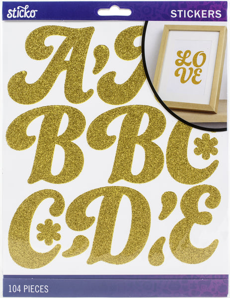 Waterproof Laser Film Stickers 880 Pieces Alphabet Letter Stickers - 10 ...