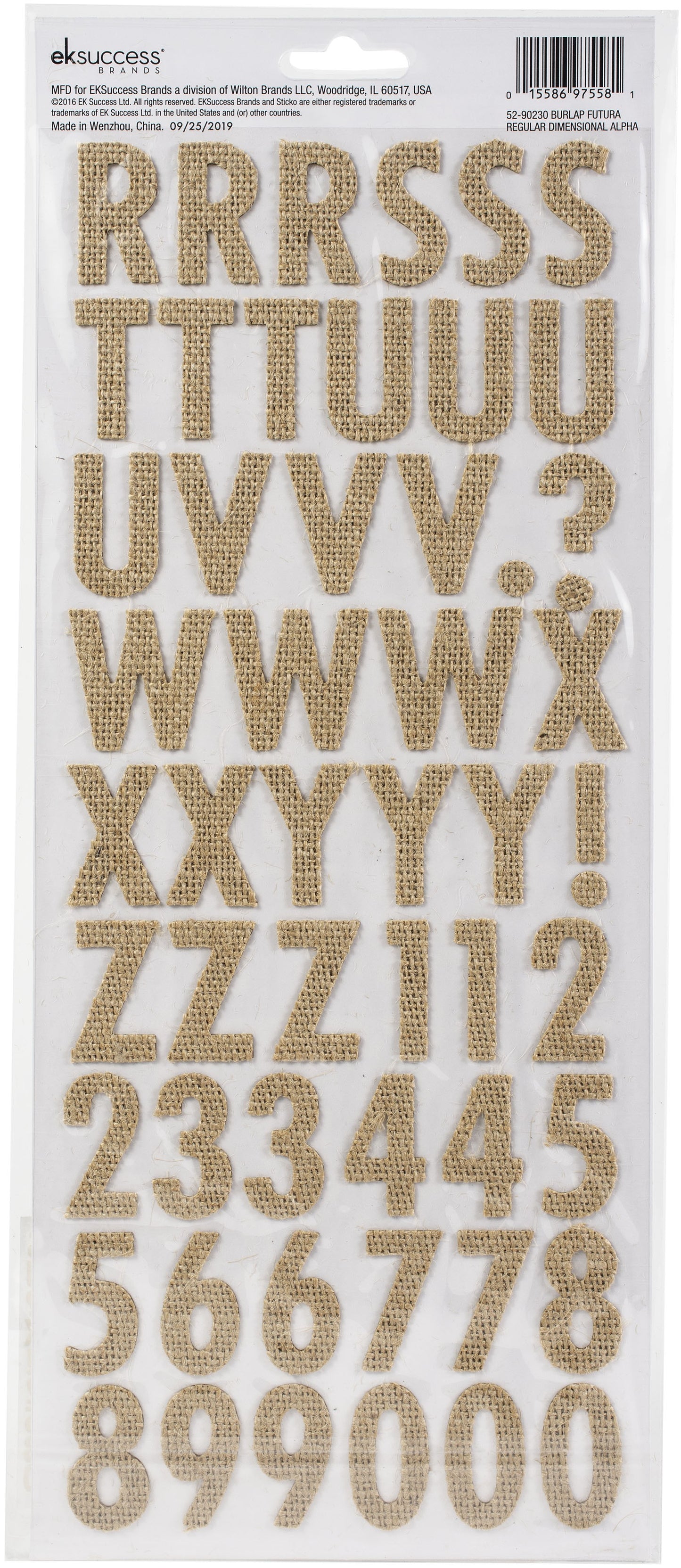 Sticko Alphabet Stickers 112/Pkg-Futura - Regular - Burlap