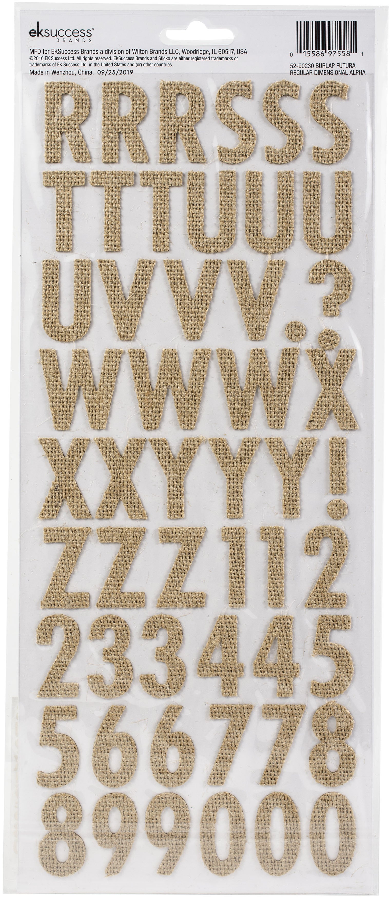 Sticko Alphabet Stickers 112/Pkg Futura - Regular - Burlap